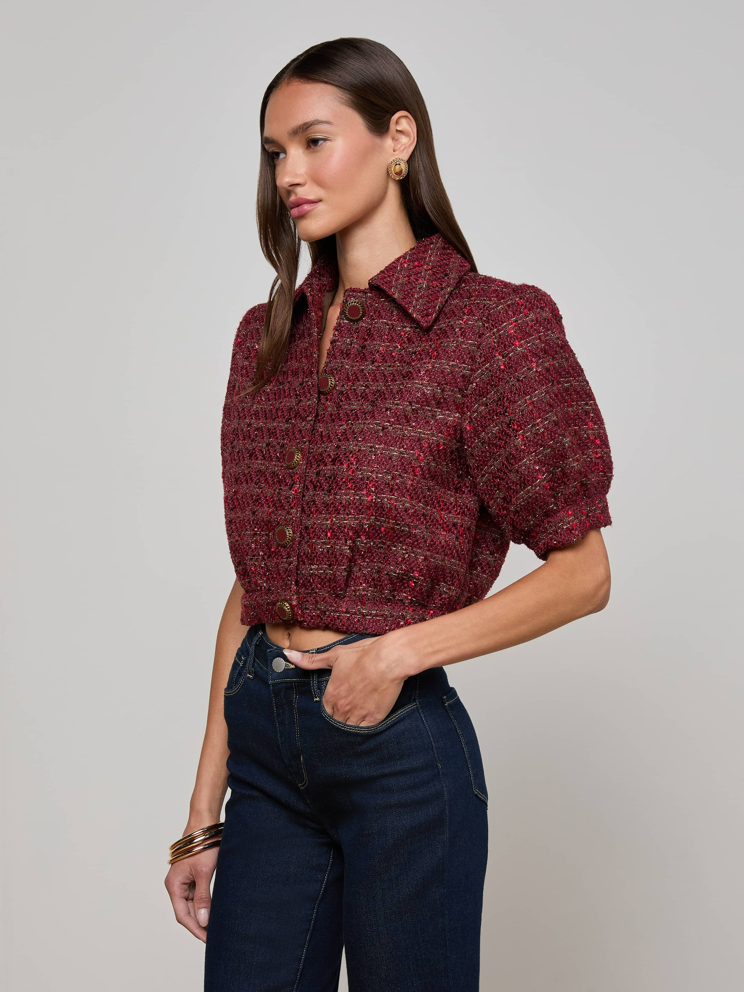 Cove Cropped Tweed Jacket - 3