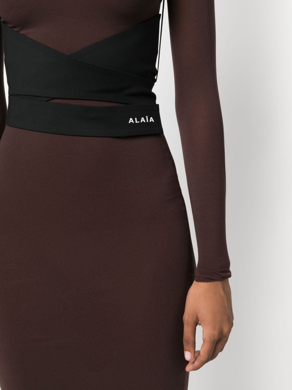logo-embroidered midi dress - 5