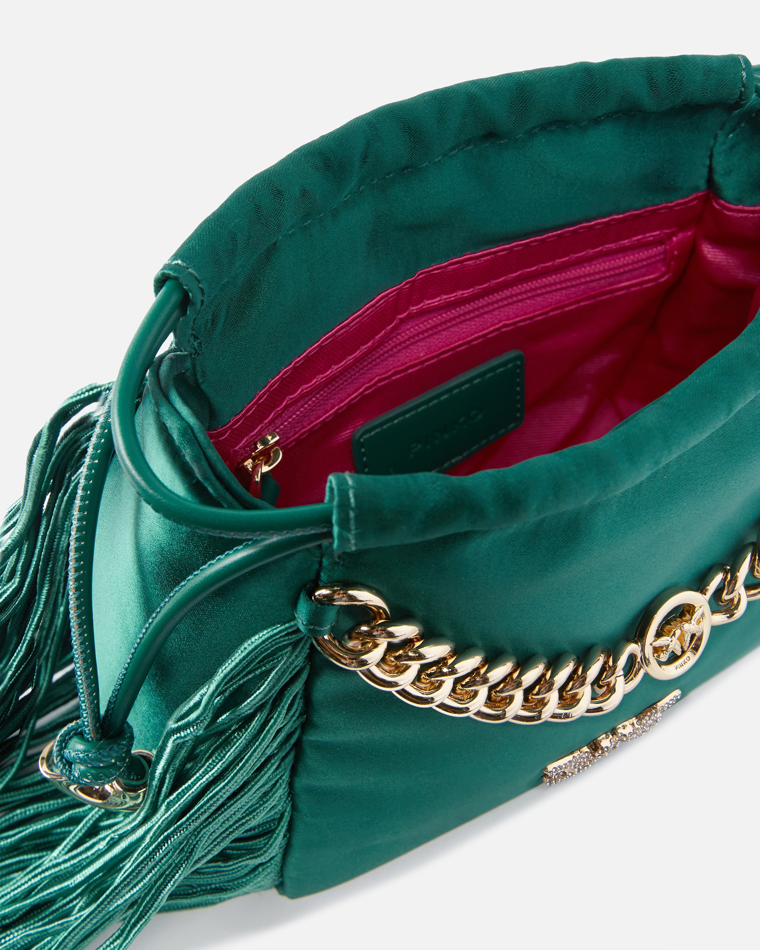 SATIN MINI CLUTCH WITH FRINGING - 4