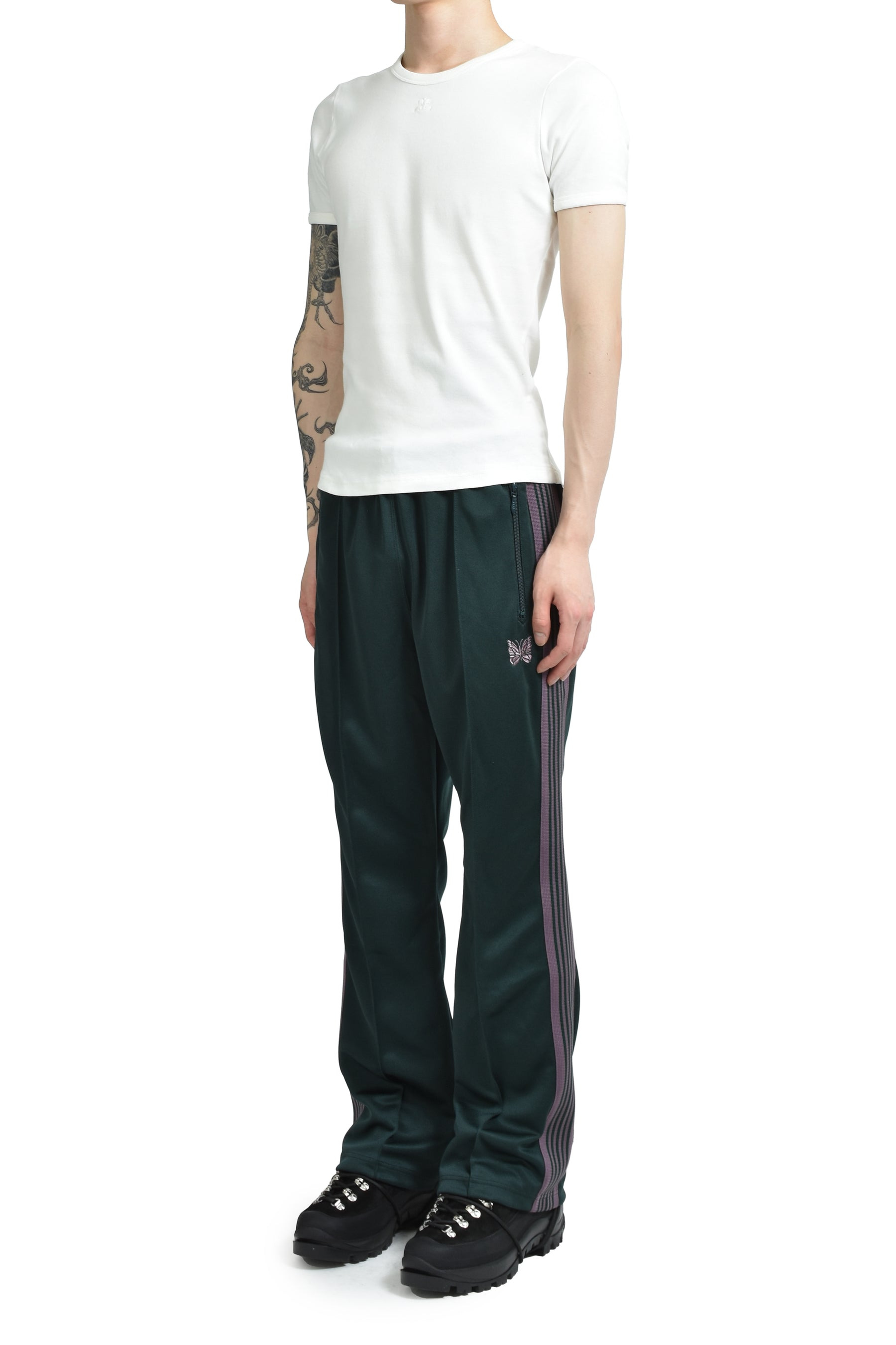 BOOT-CUT TRACK PANT - POLY SMOOTH / GRN - 4