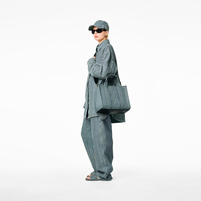 Marc Jacobs THE WASHED MONOGRAM DENIM MEDIUM TOTE BAG outlook