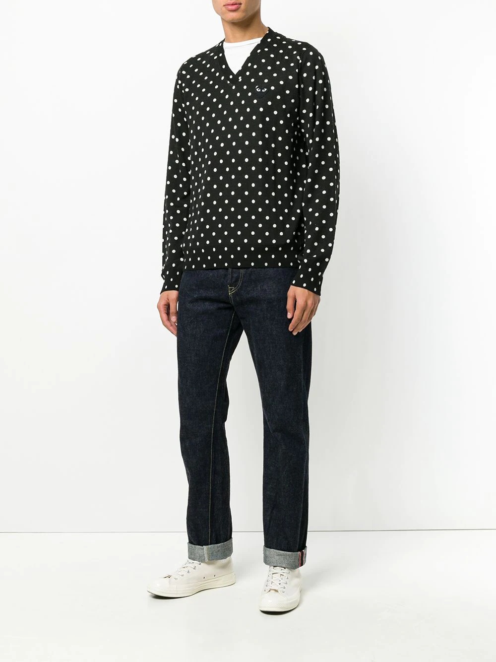 embroidered heart polka dot jumper - 2