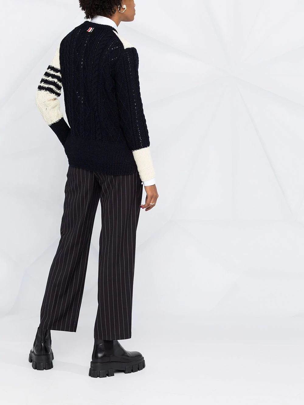 4-Bar stripe cable-knit jumper - 6