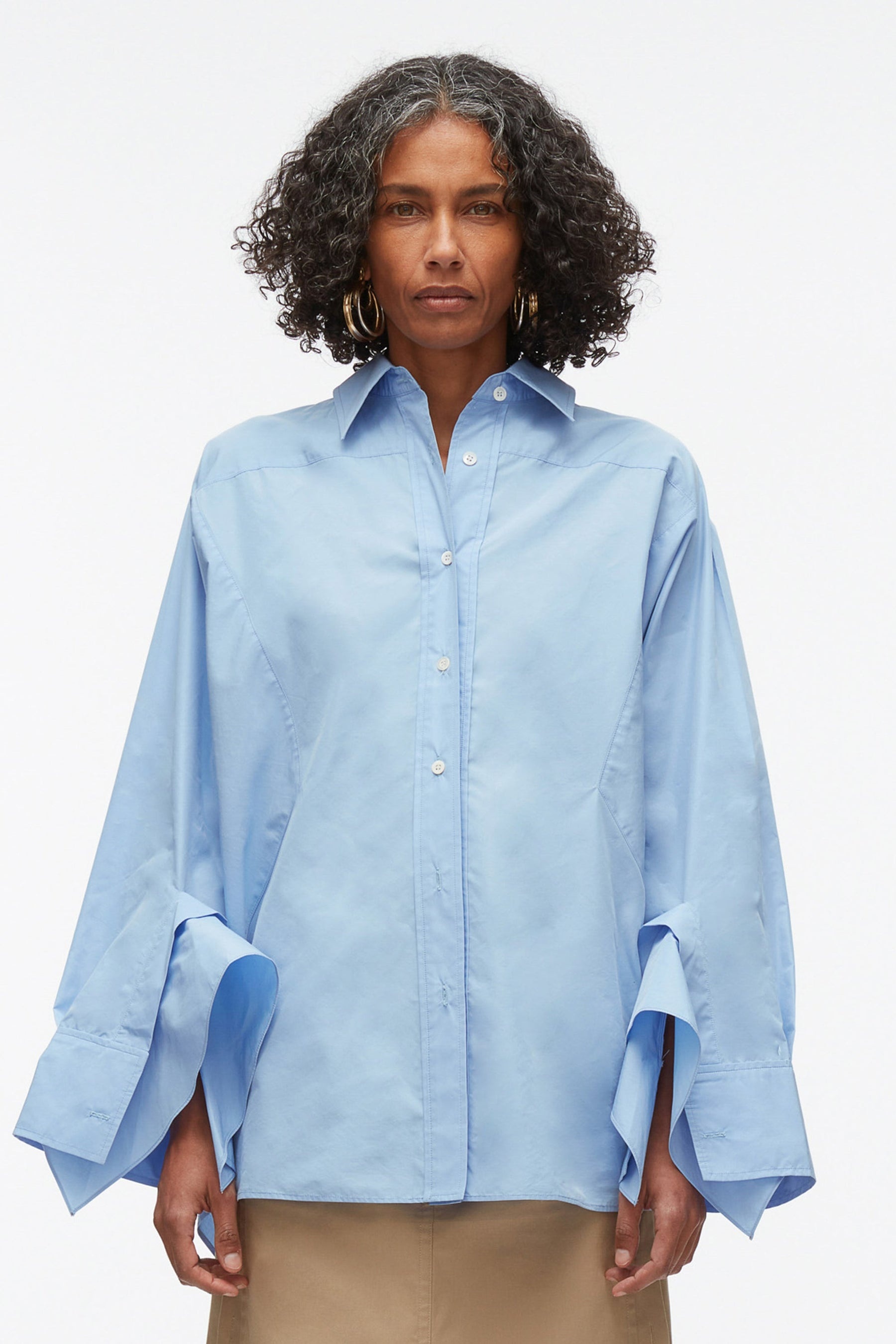 Oversize Shirt with Cascade Cuff - 2