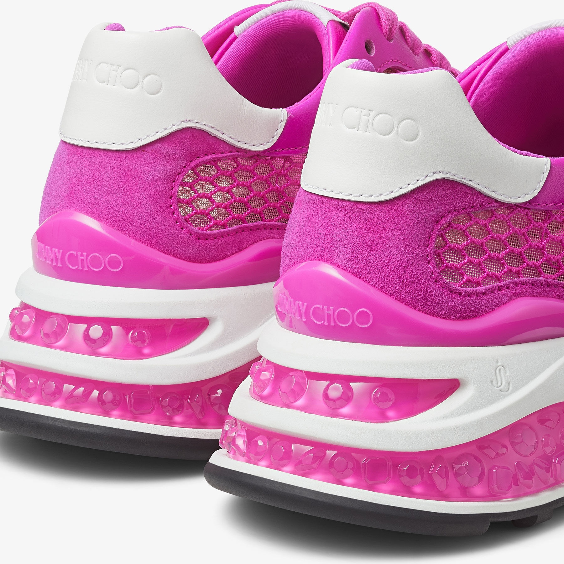 Memphis Lace Up/F
Fuchsia Fishnet Mesh and Leather Low Top Trainers - 4