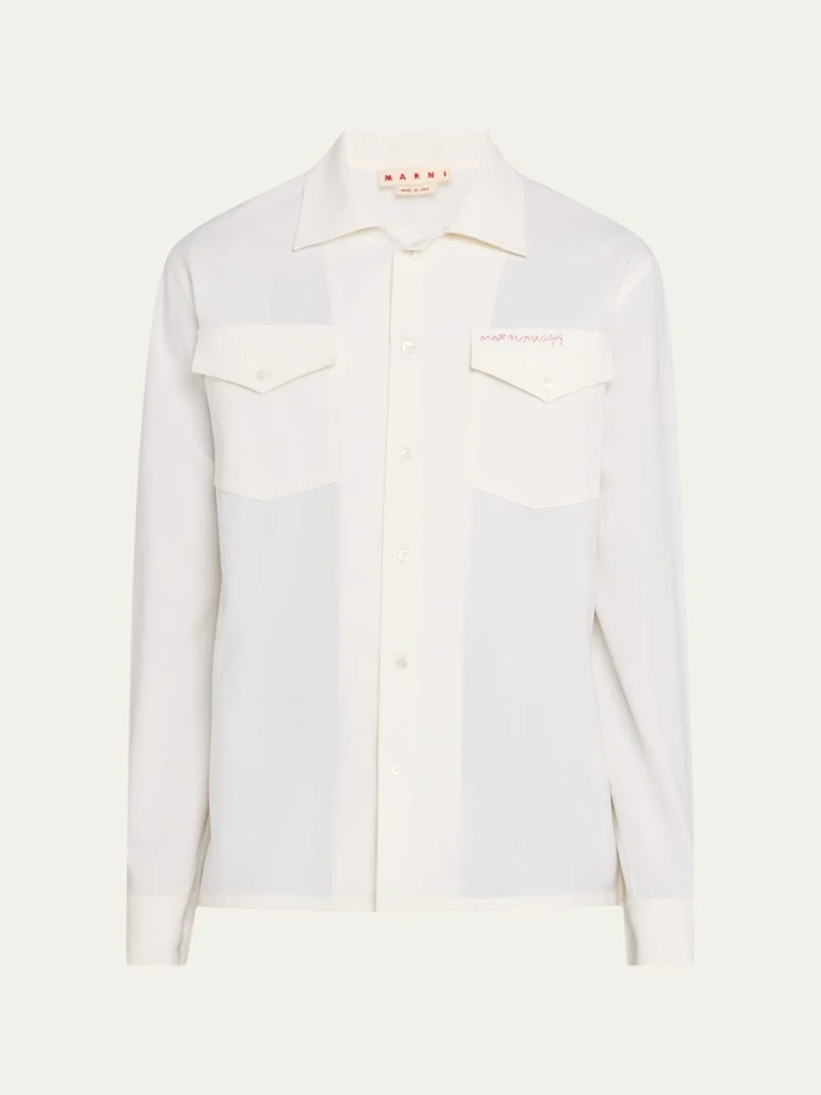 Men's Embroidered Logo Sport Shirt - 1