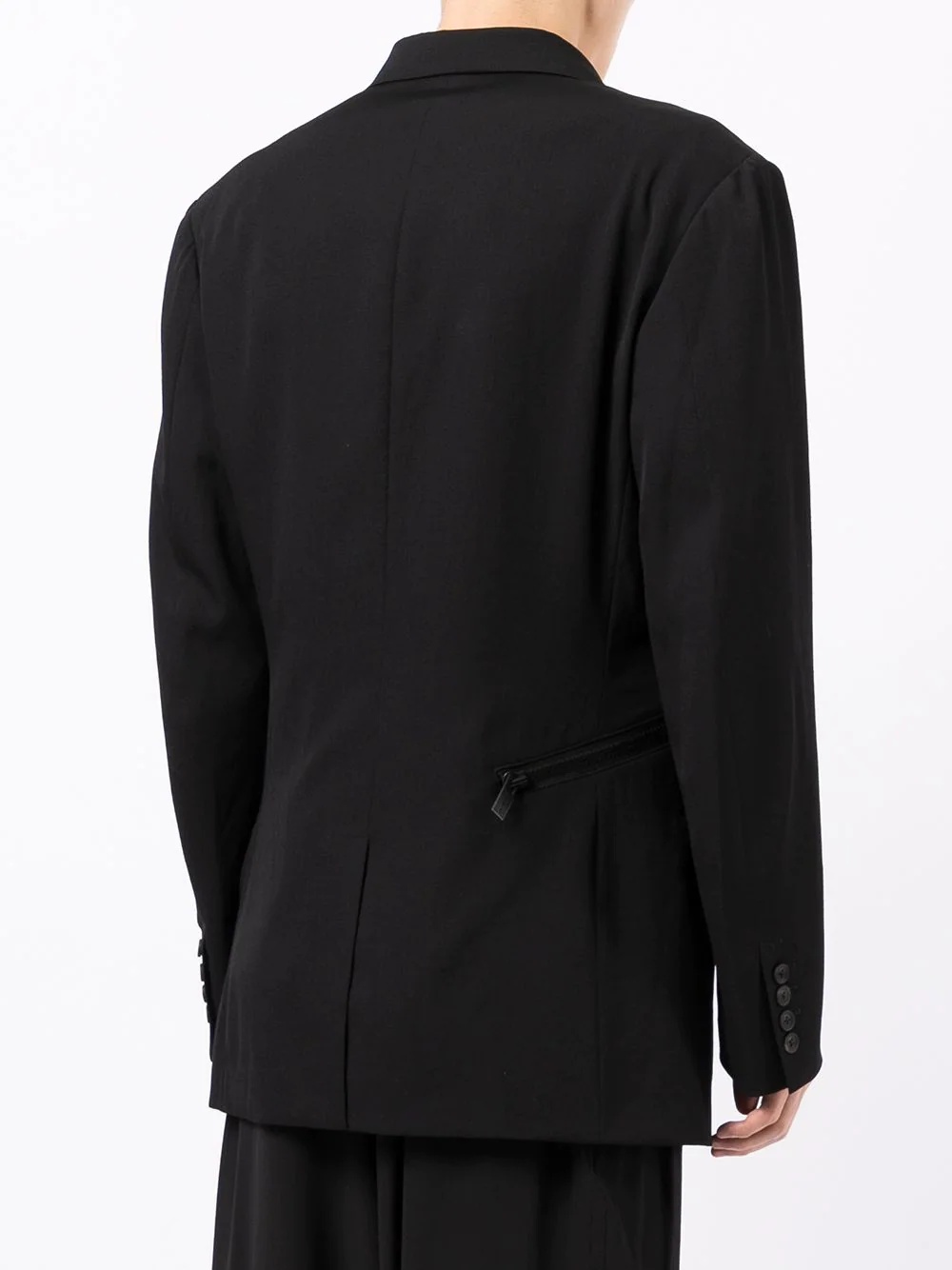 zip-detail cotton blazer - 4