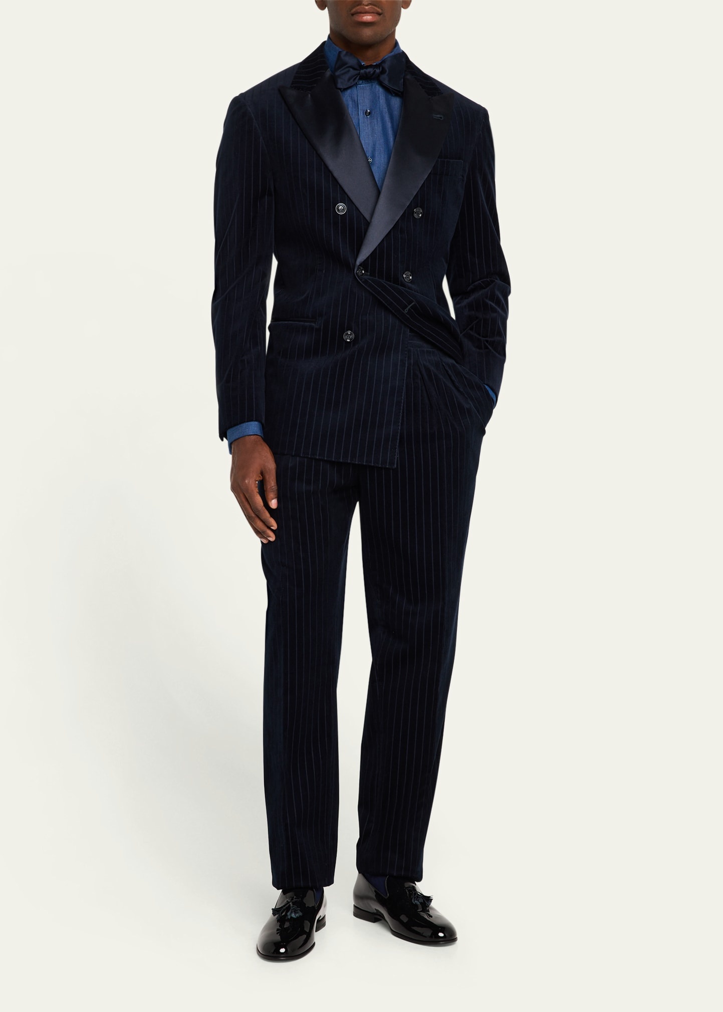 Men's Denim Tuxedo Shirt - 2