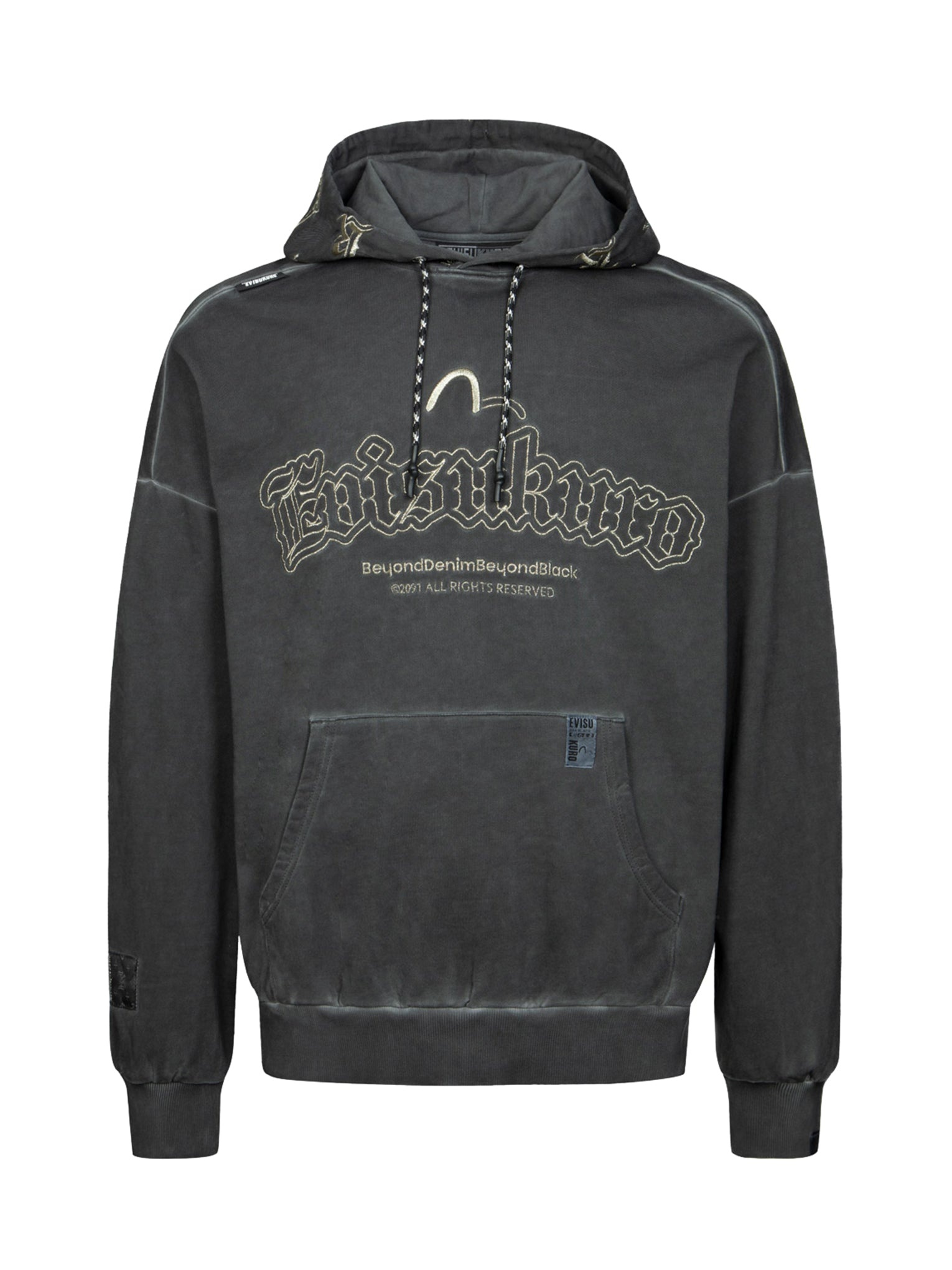 Monogram Embroidery Garment Dye Oversized Hoodie - 14