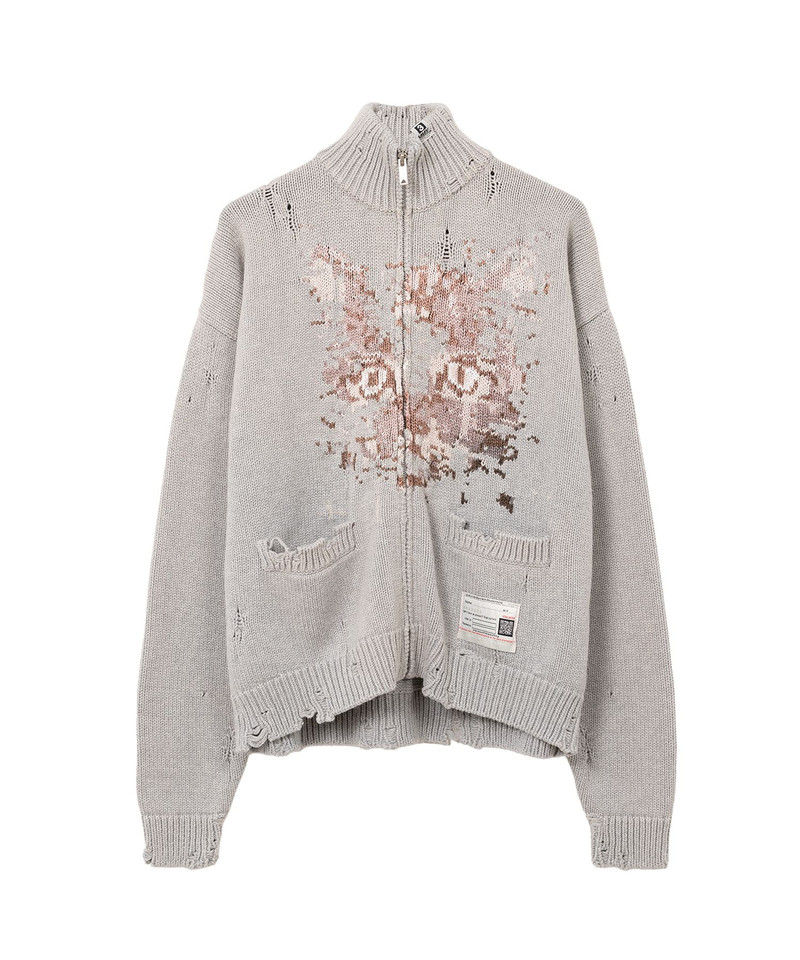 Cat Jacquard Knit Cardigan 24