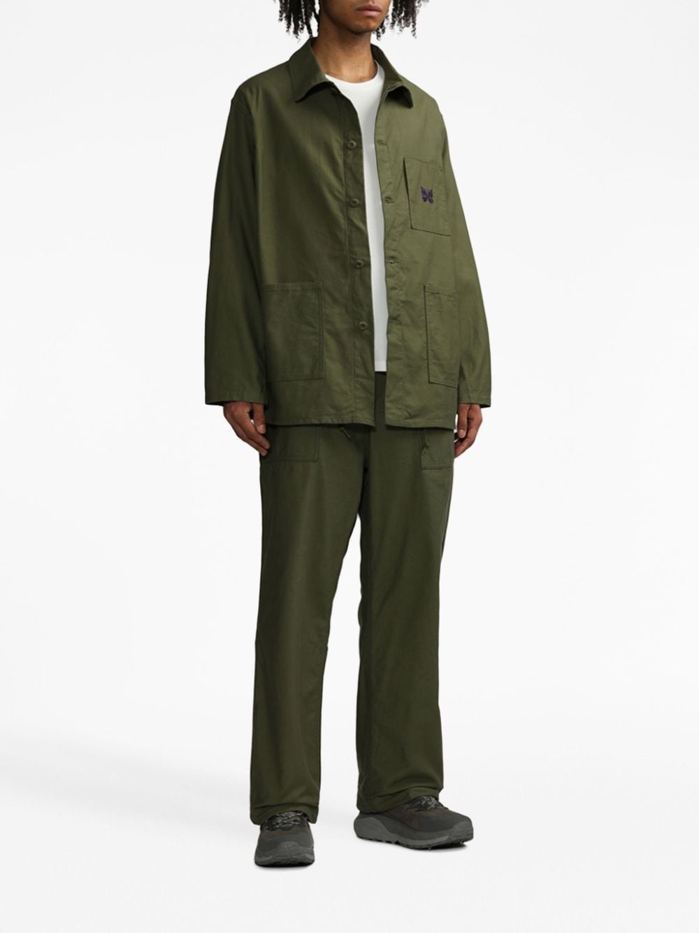 embroidered cotton shirt jacket - 2