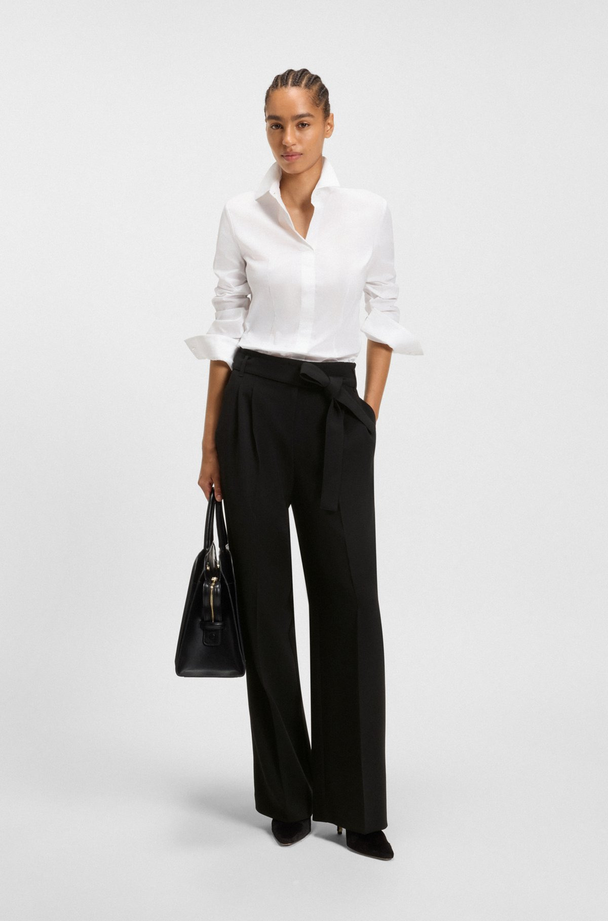 RELAXED-FIT TROUSERS IN CREASE-RESISTANT JAPANESE CREPE - 3