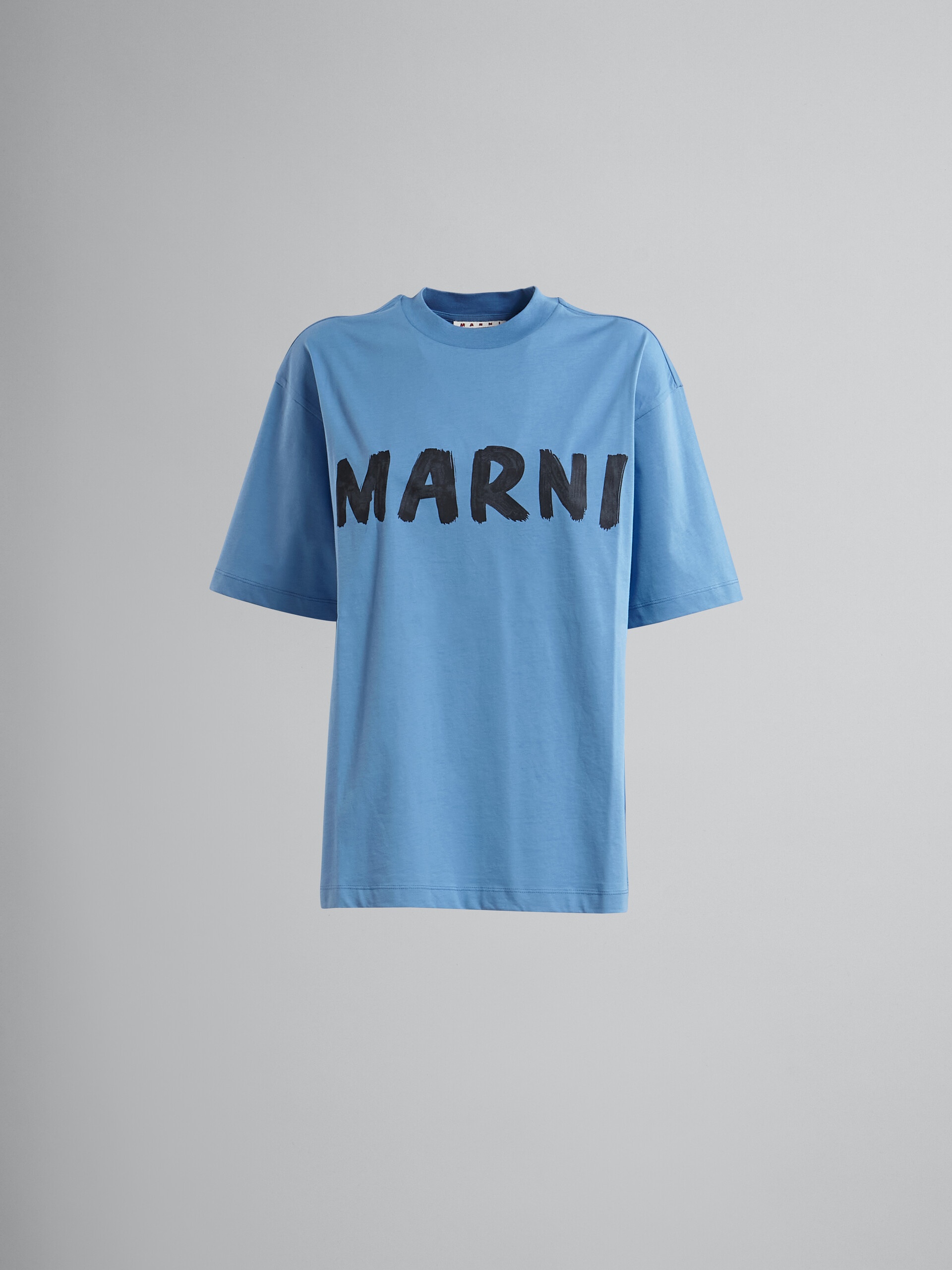 BLUE LOGO PRINT BIO JERSEY T-SHIRT - 1