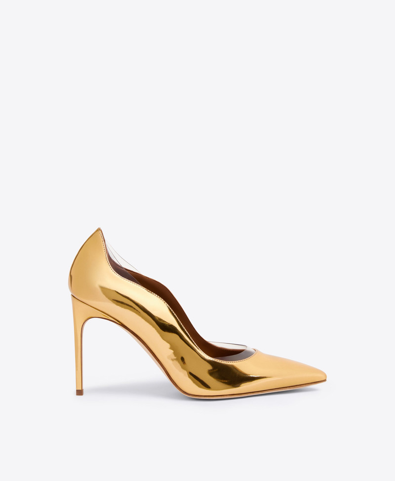 Nana 90 - Gold Mirror Leather Stilettos 1