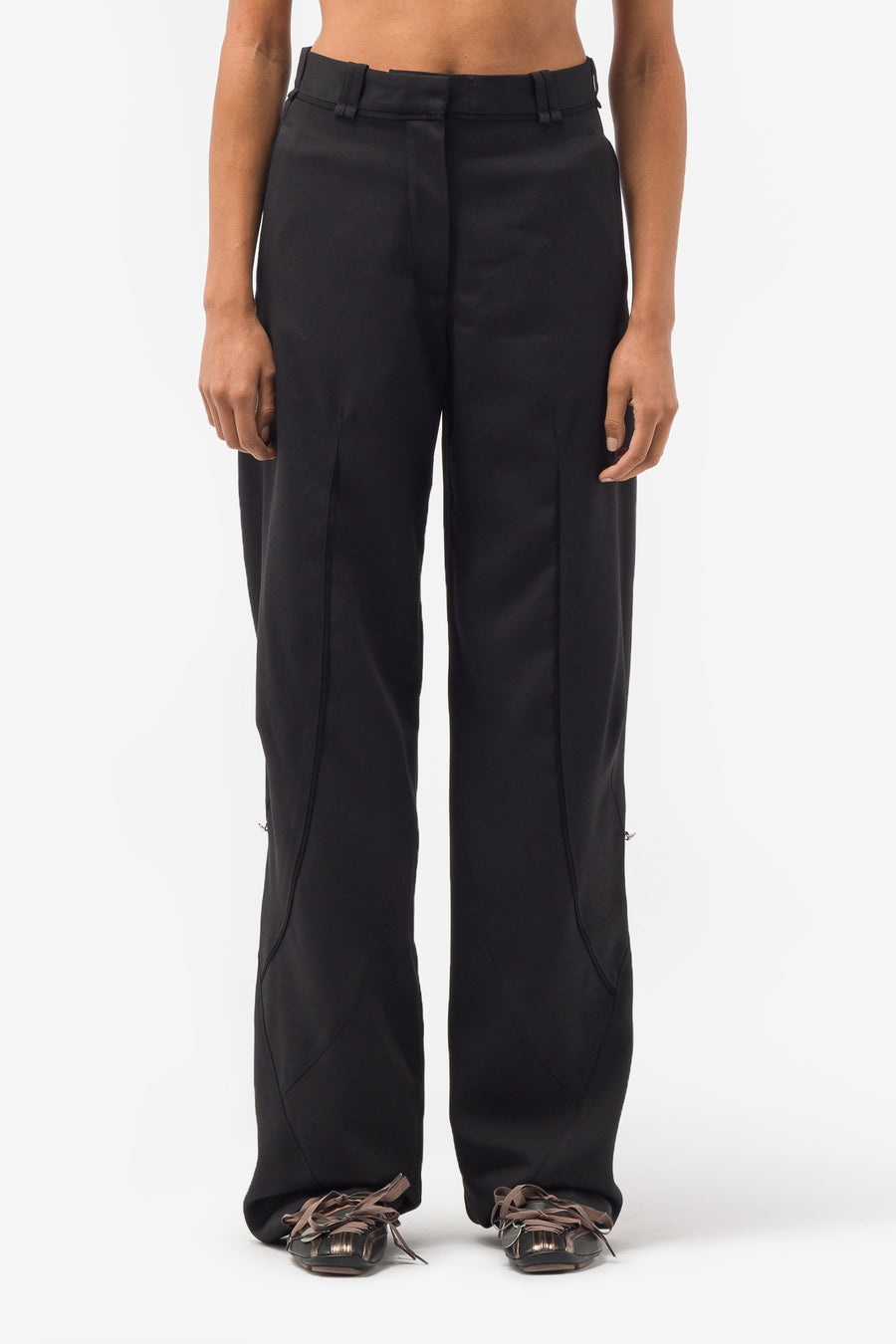 Hina Pleat Trousers in Crow Black - 1