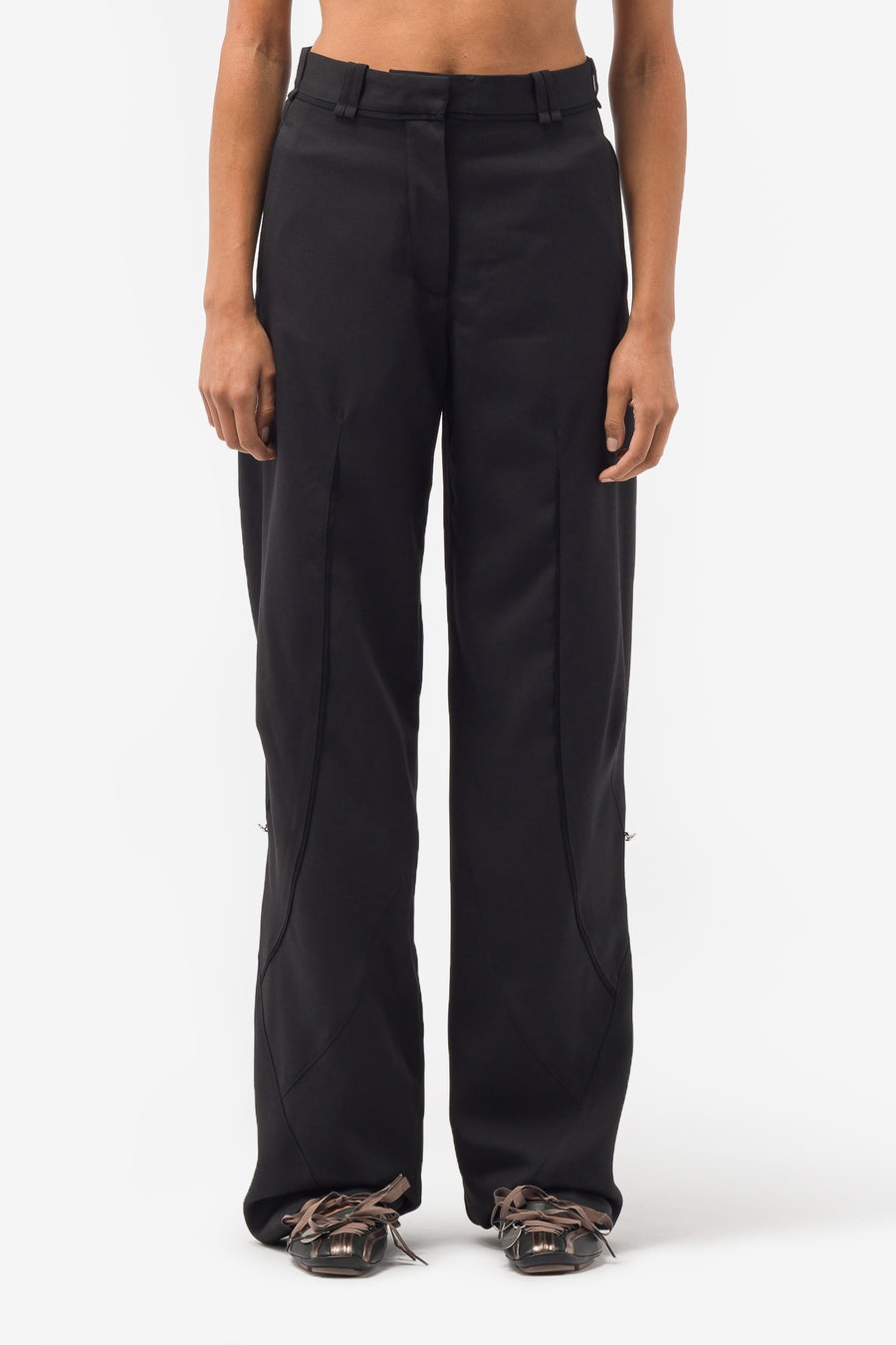 Kiko Kostadinov Hina Pleat Trousers in Crow Black | REVERSIBLE