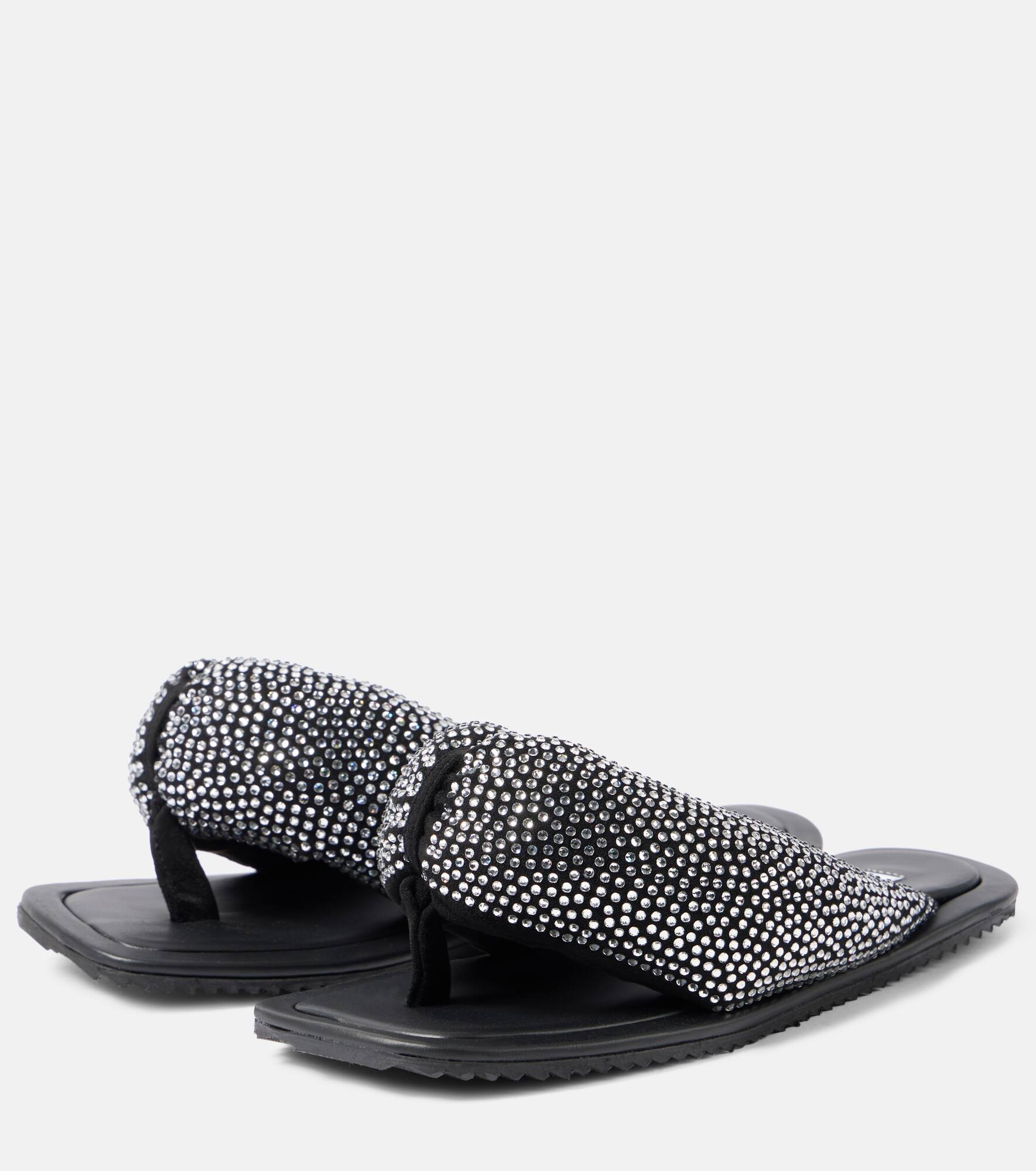 Indie embellished leather thong sandals - 5