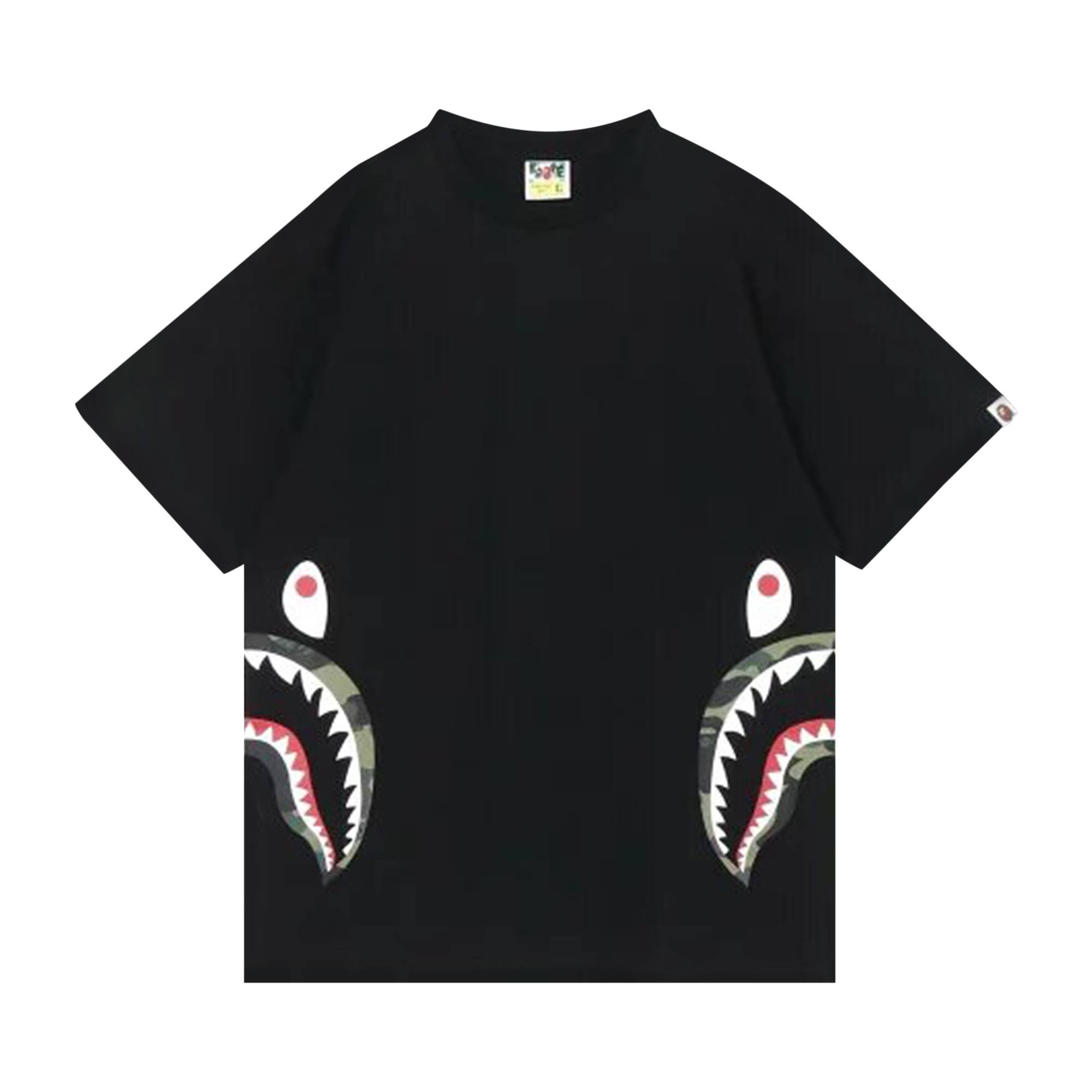 BAPE 1st Camo Side Shark Tee 'Black/Green' - 1