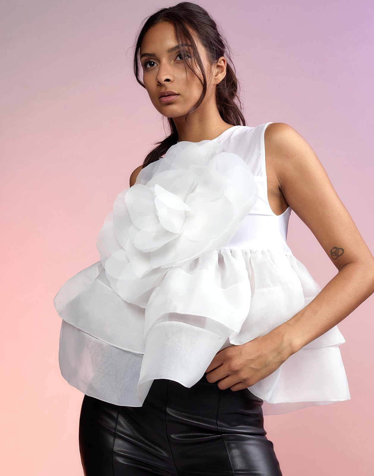 Chloe Organza Flower Top - 2