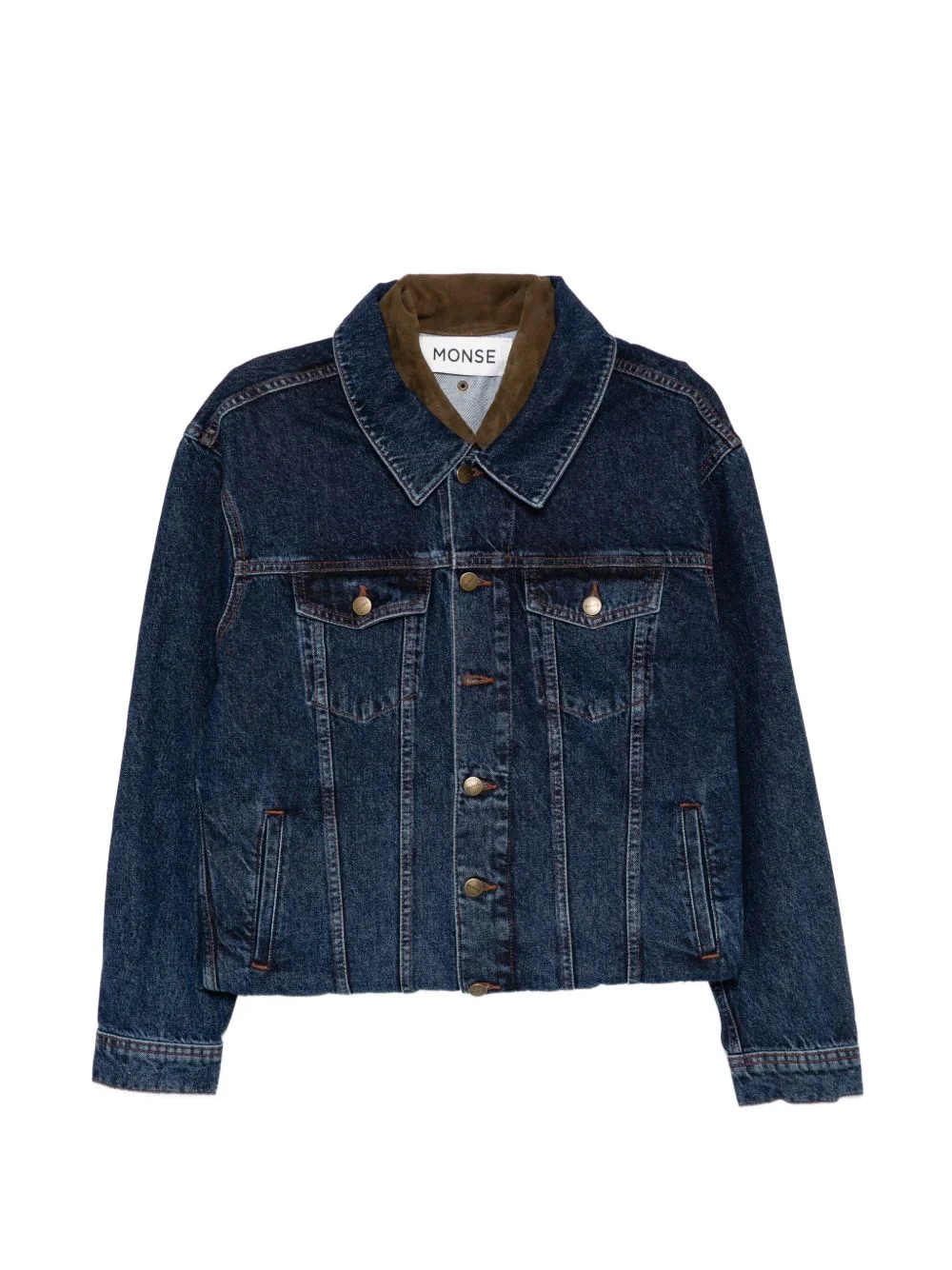 double layer denim jacket - 1