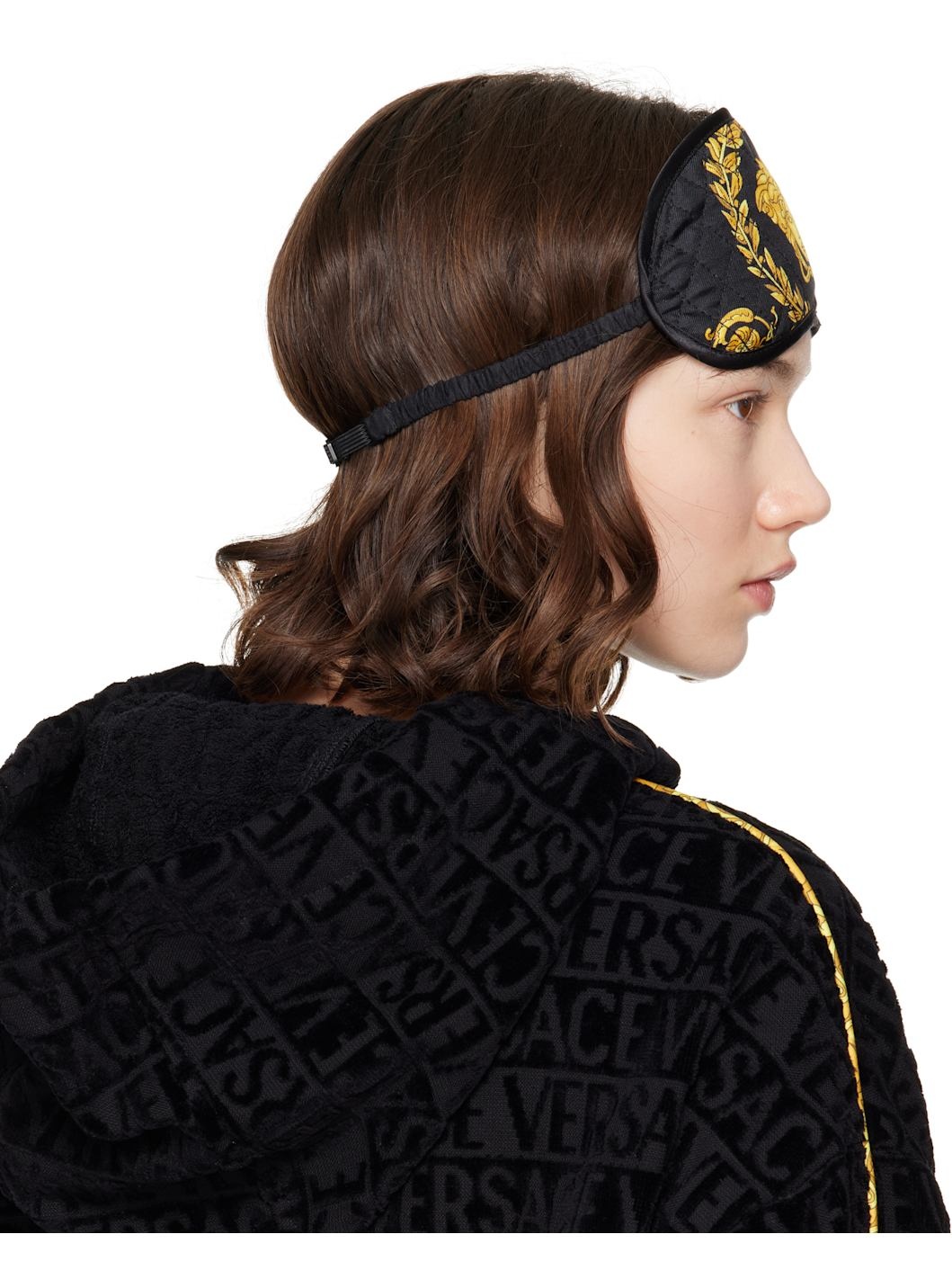 Black & Gold Crete de Fleur Sleep Mask - 3