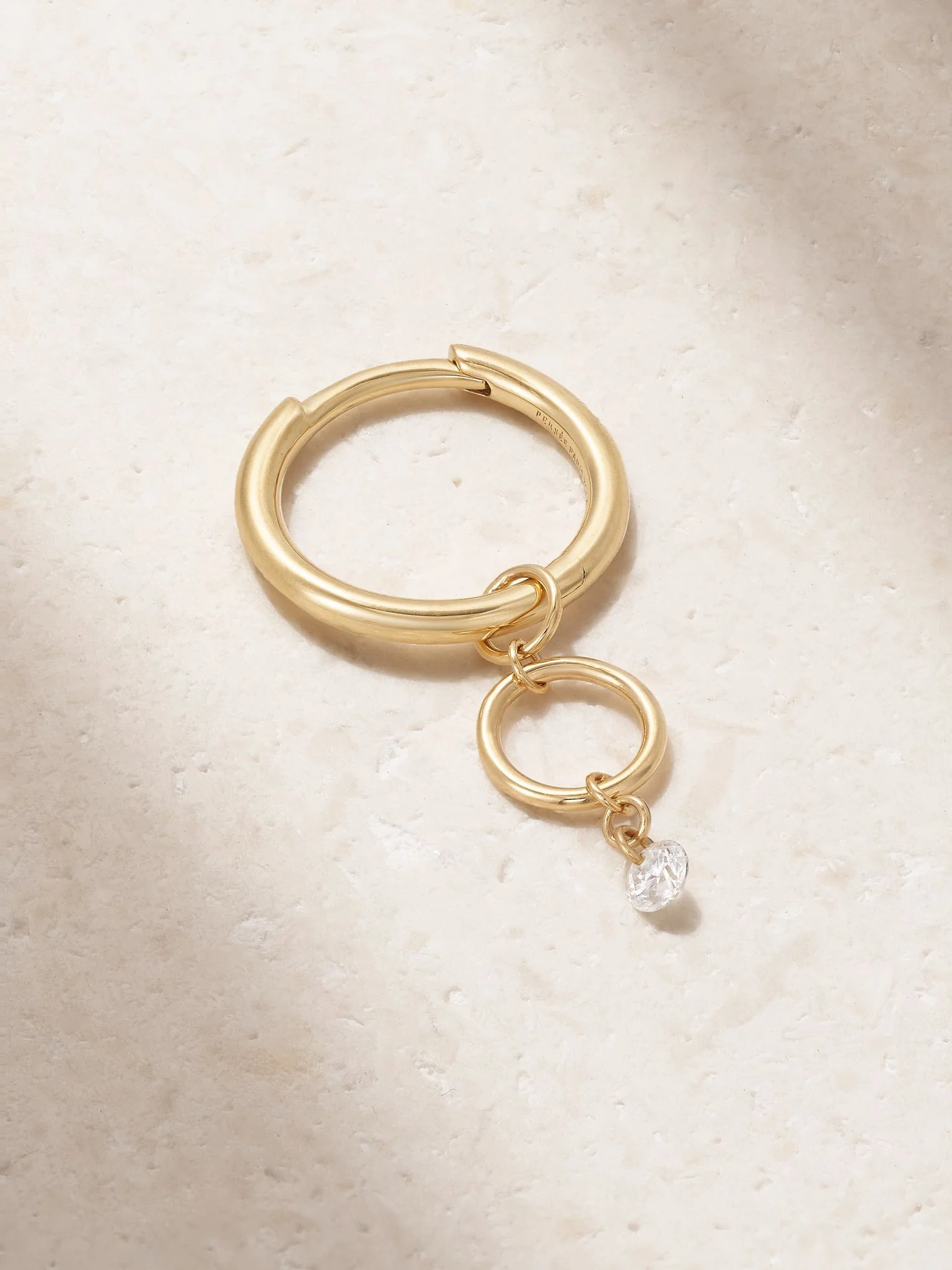 Circles 18-karat gold diamond single hoop earring Gold - 1