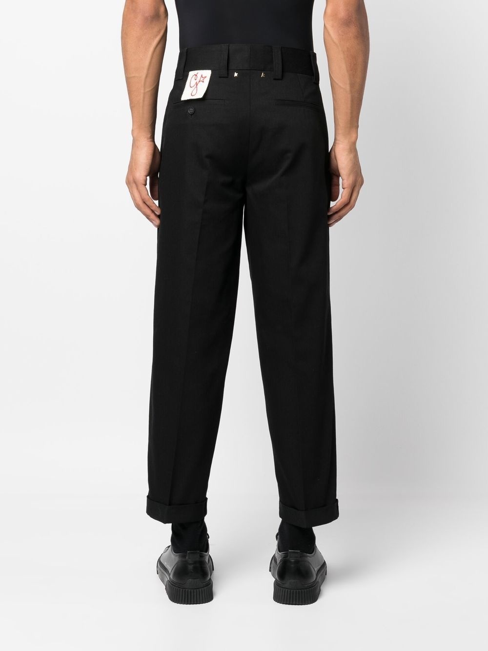 logo-patch straight-leg trousers - 4