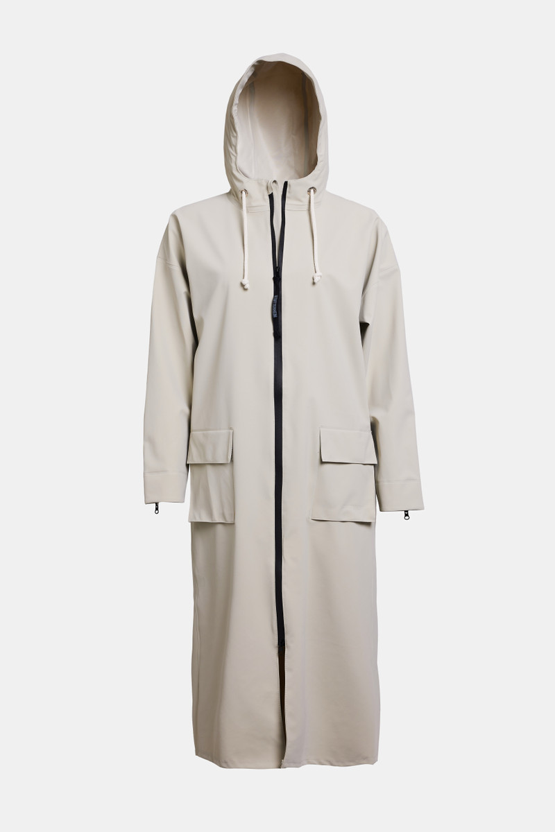 Stutterheim Sandviken Long Zip Matte Raincoat Pelican outlook