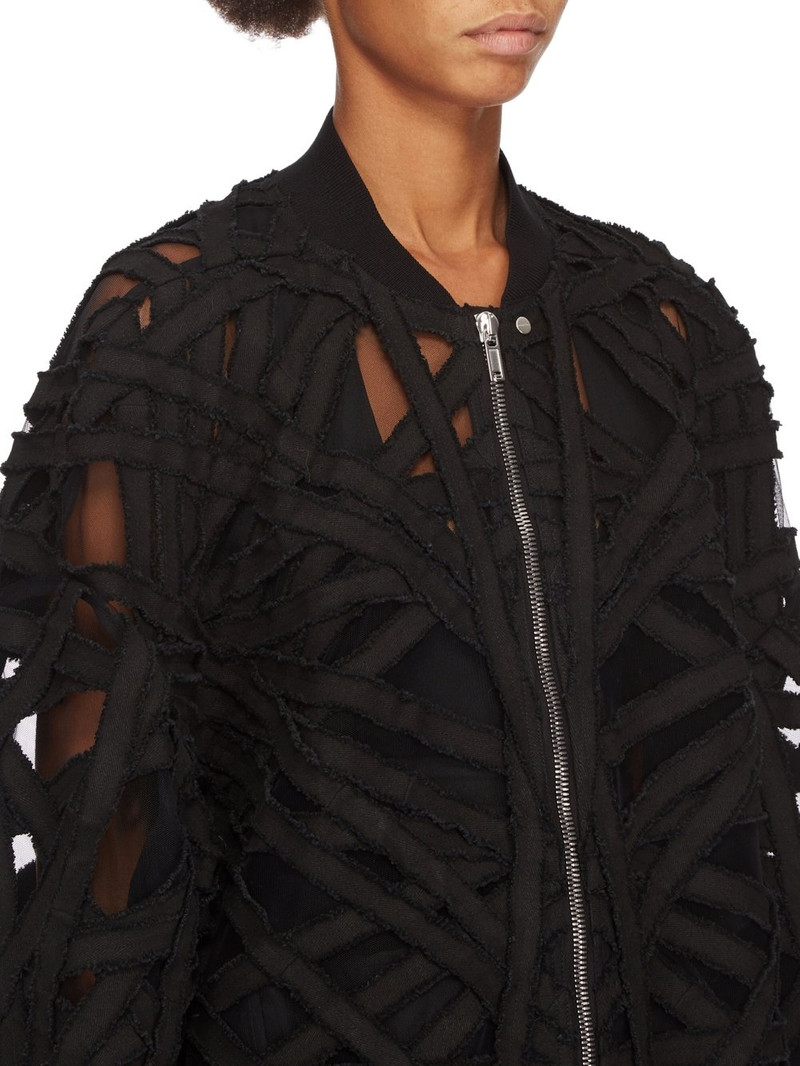 Peter Flight oversized appliquéd grosgrain and tulle bomber jacket 4
