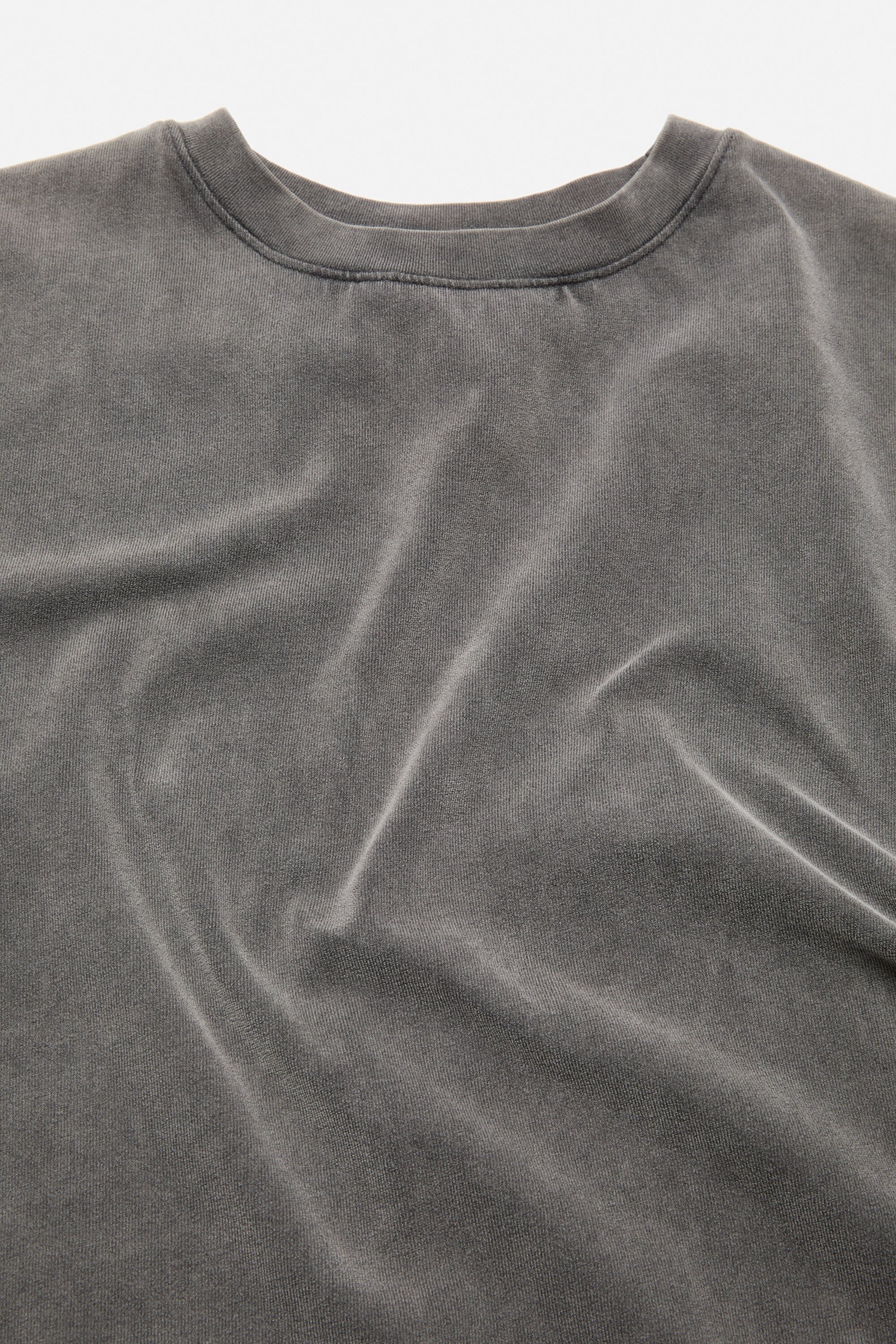 Cotton crewneck t-shirt - Faded black - 5