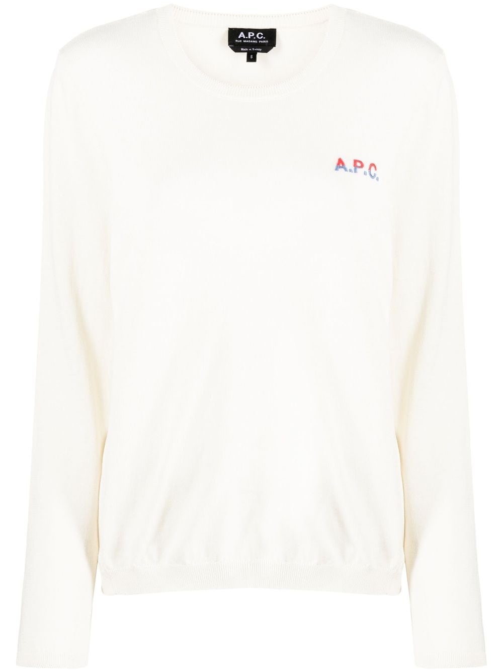 logo-embroidered cotton jumper - 1