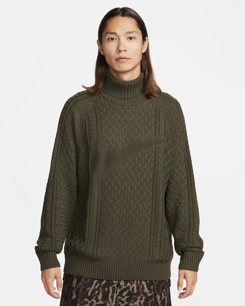 Nike Life Men's Cable Knit Turtleneck Sweater - 1