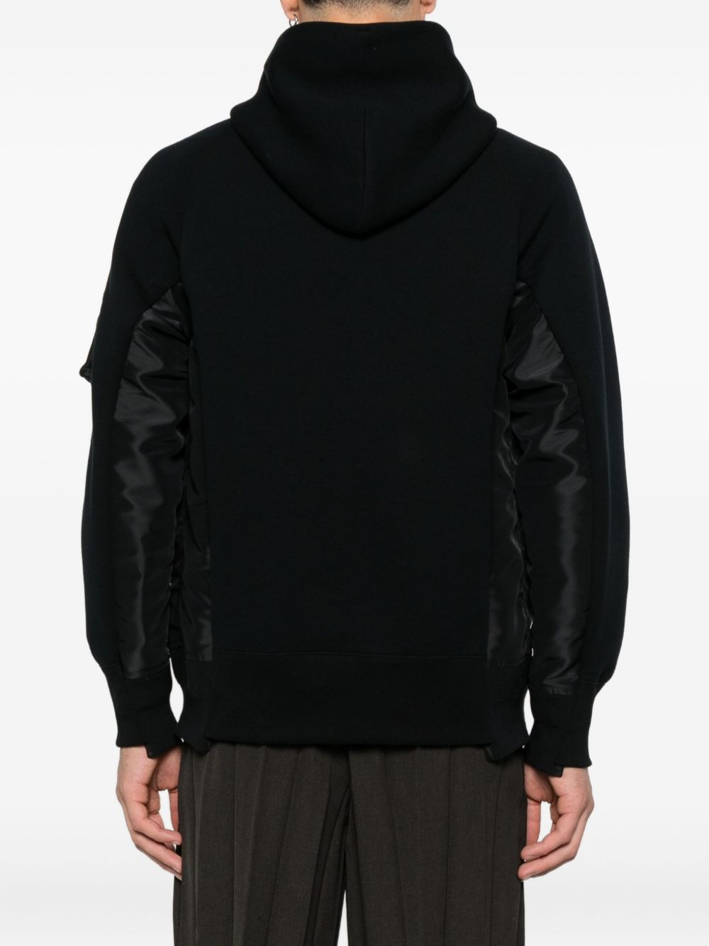 panelled zip-detail hoodie - 4
