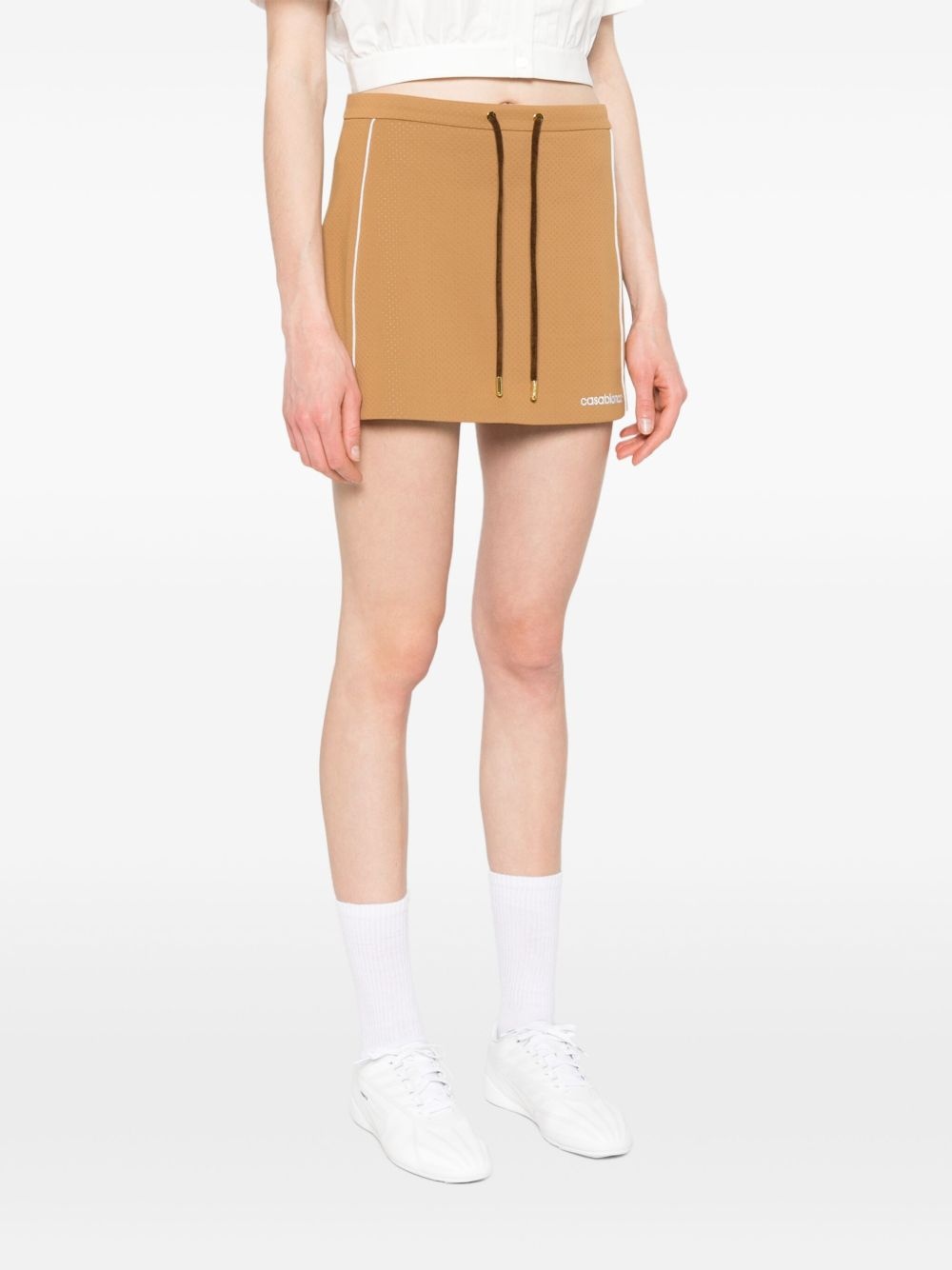 chenille panelled mini skirt - 3