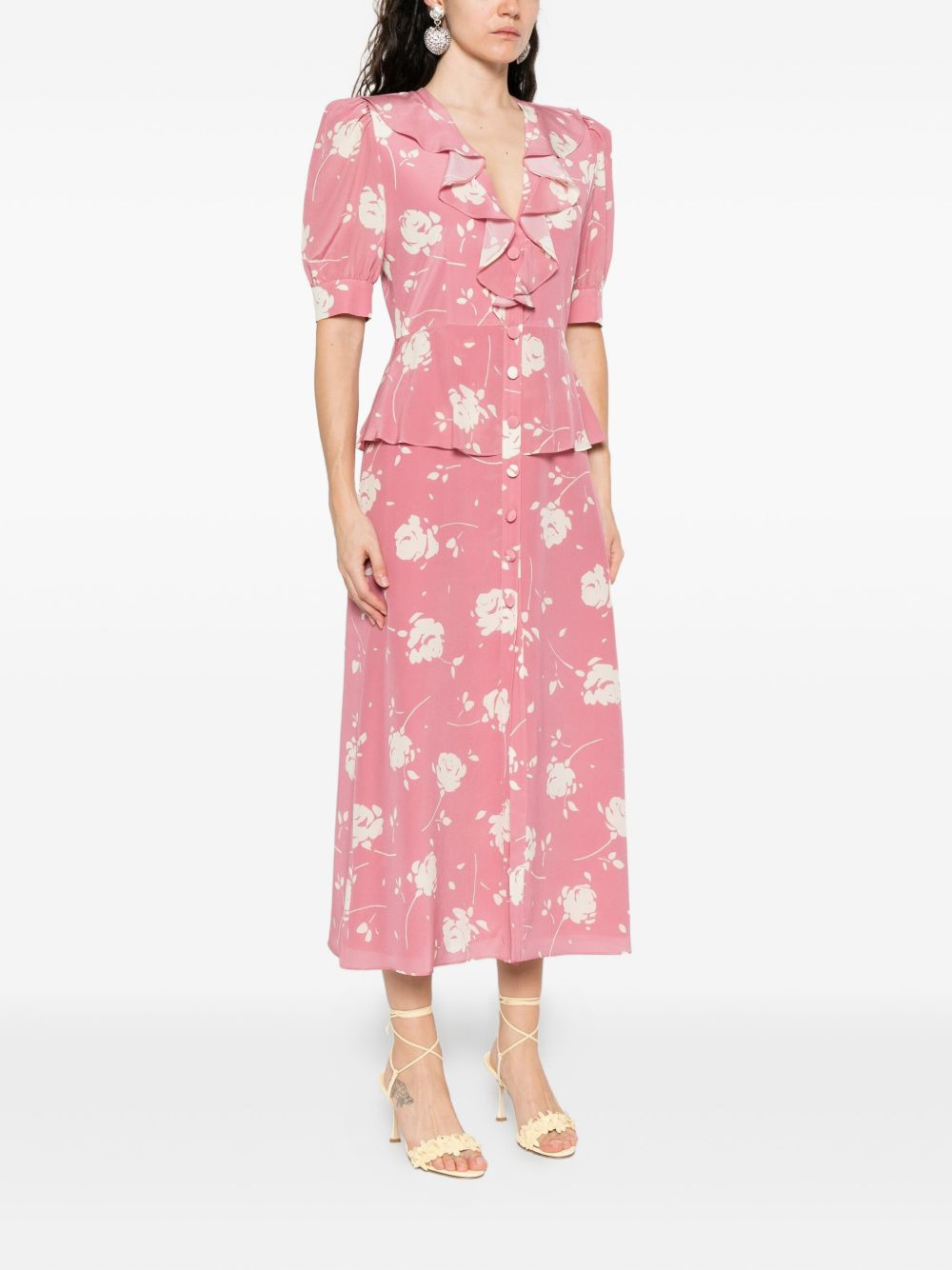 floral-print midi dress - 3