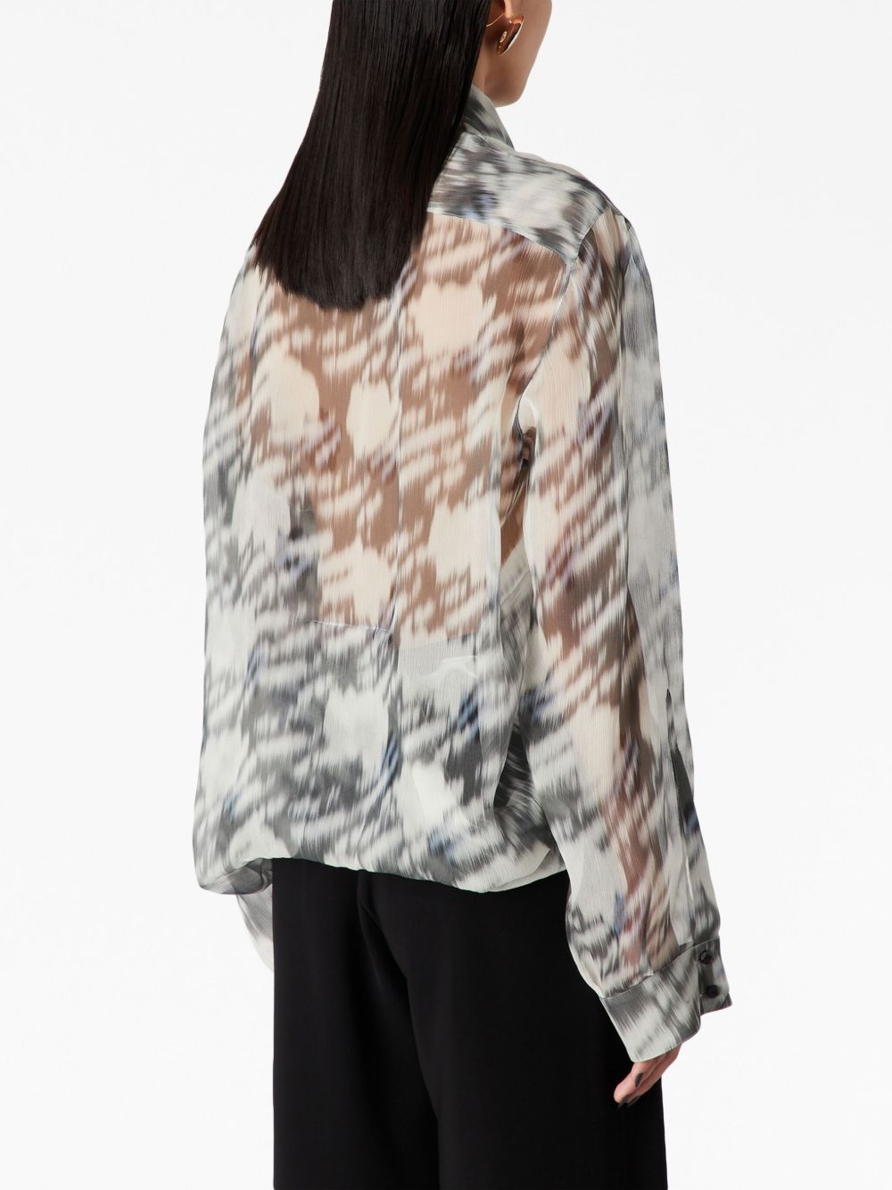 abstract-print silk shirt - 4