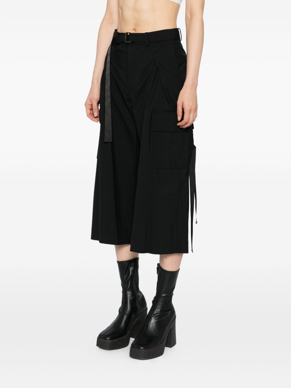 belted cargo trousers - 3