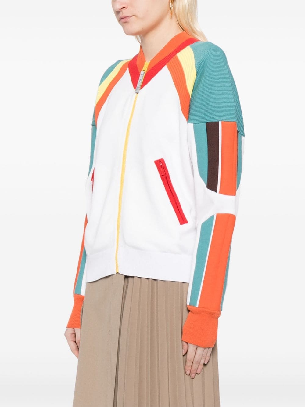 colour-block zip-up jacket - 3