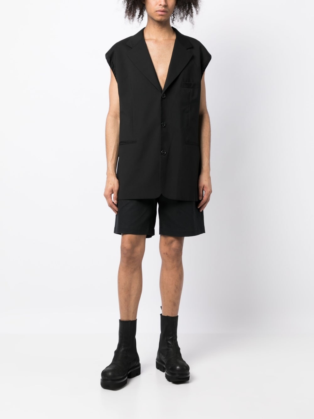 single-breasted sleeveless blazer - 2