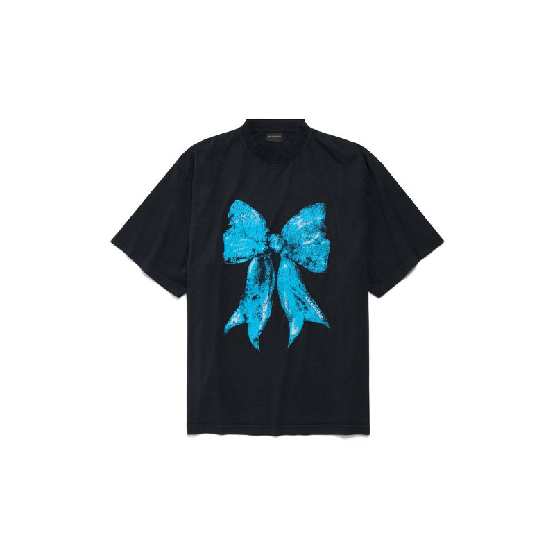 Women's Bow Oversized T-shirt in Faded Black 1
