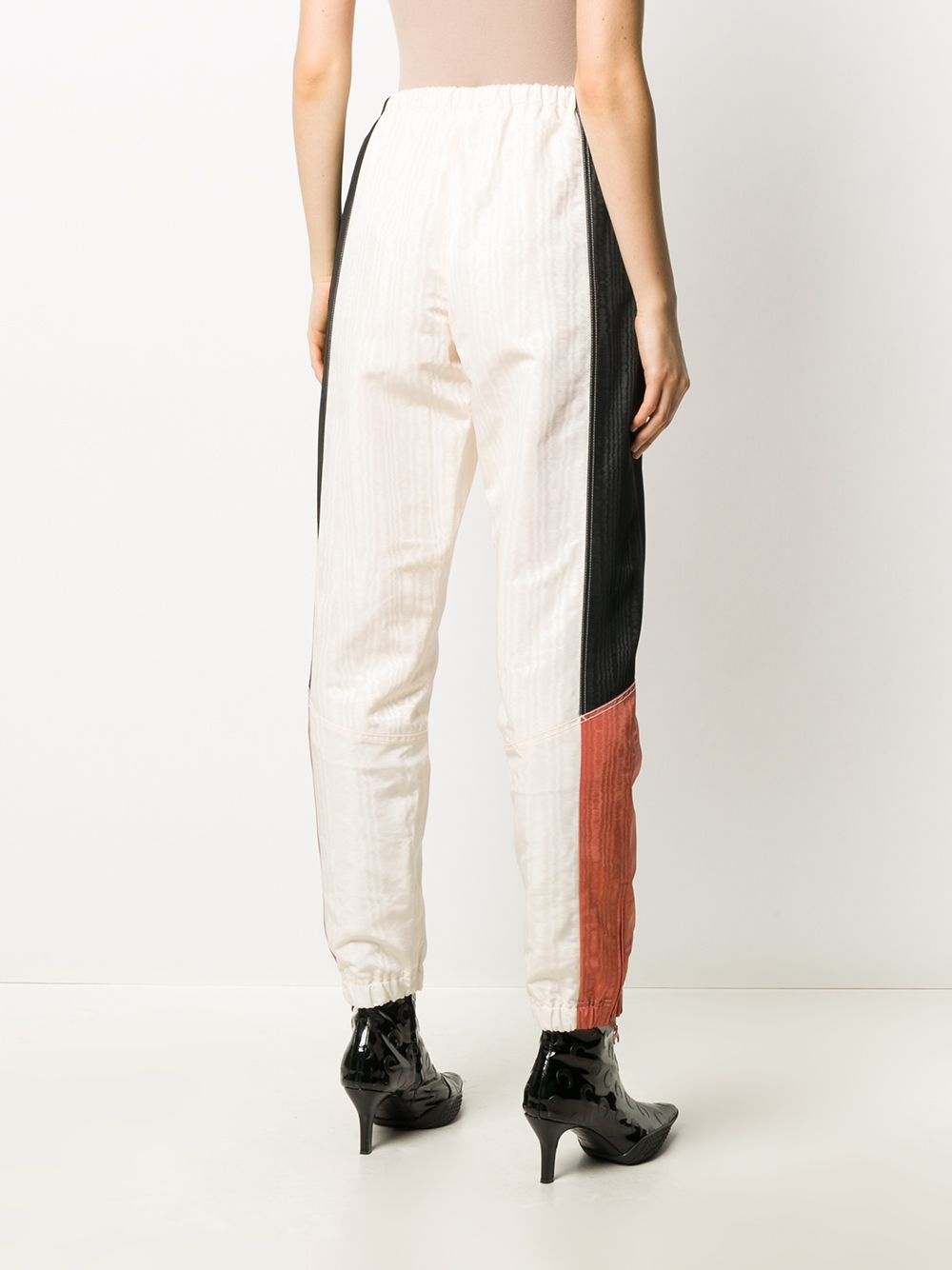contrast panel cuffed trousers - 4