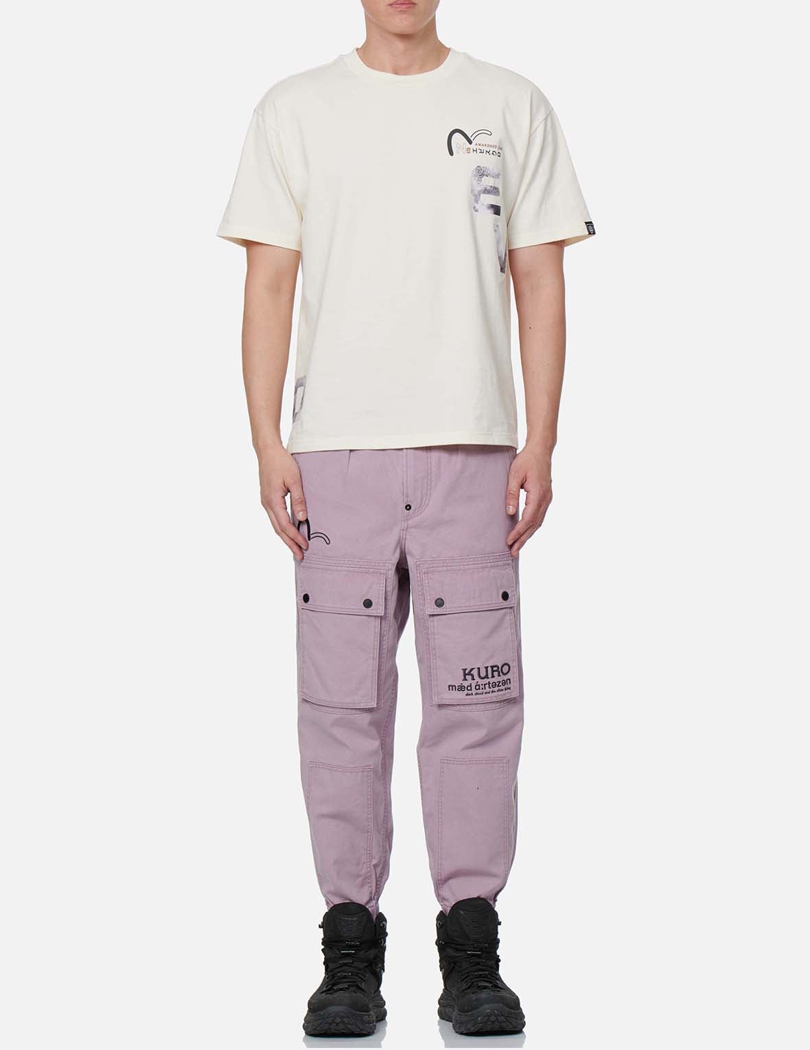 Brocade-pattern Embroidery Cargo Jogger Pants - 5