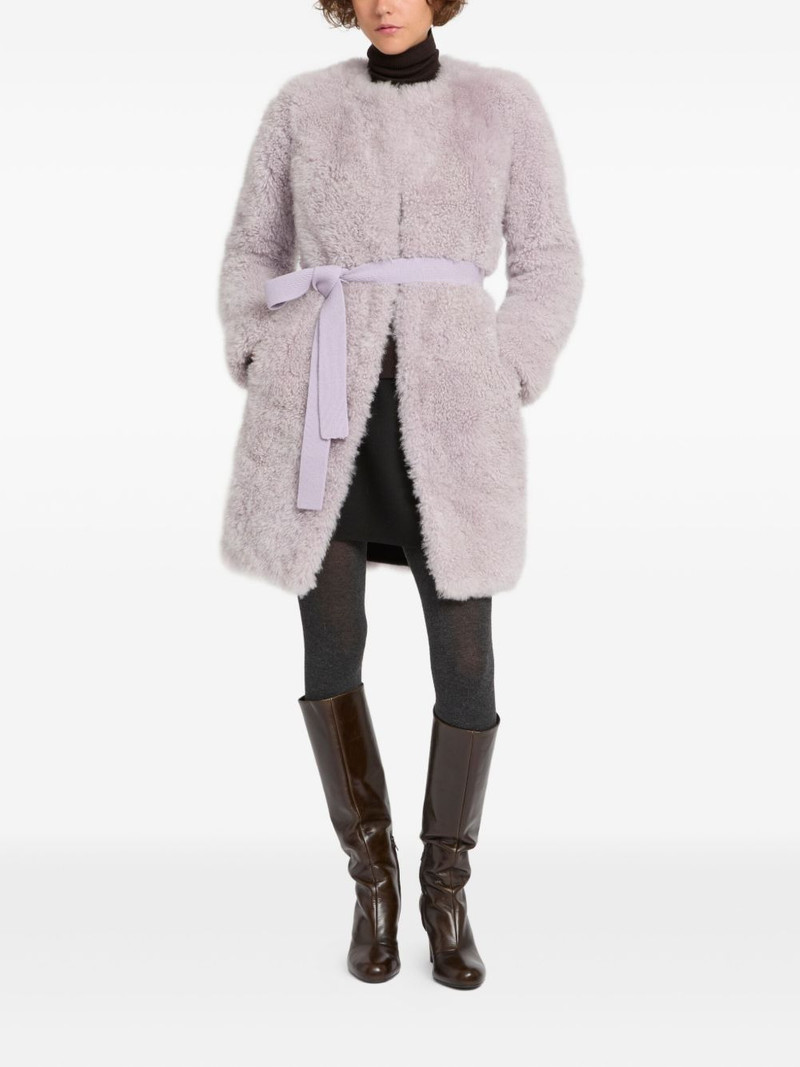 Yves Salomon belted-waist coat outlook