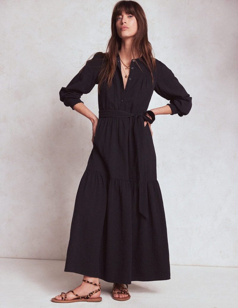 Cecily Double Cloth Midi Dress-Midnight Blue 6