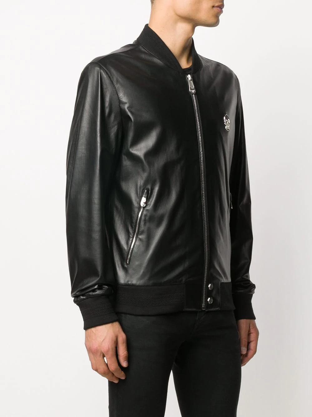 skull-plaque bomber jacket - 3