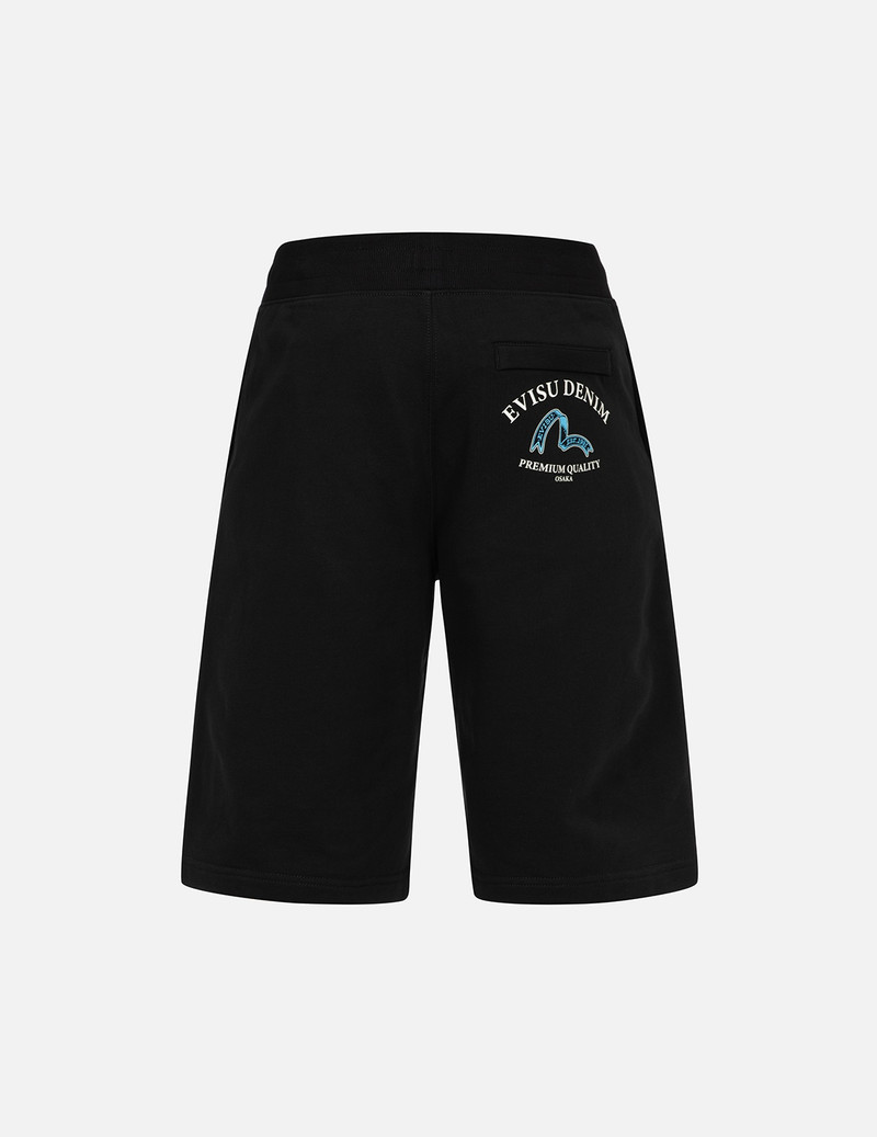 RIBBON SEAGULL AND LOGO PRINT REGULAR FIT SWEAT SHORTS 2