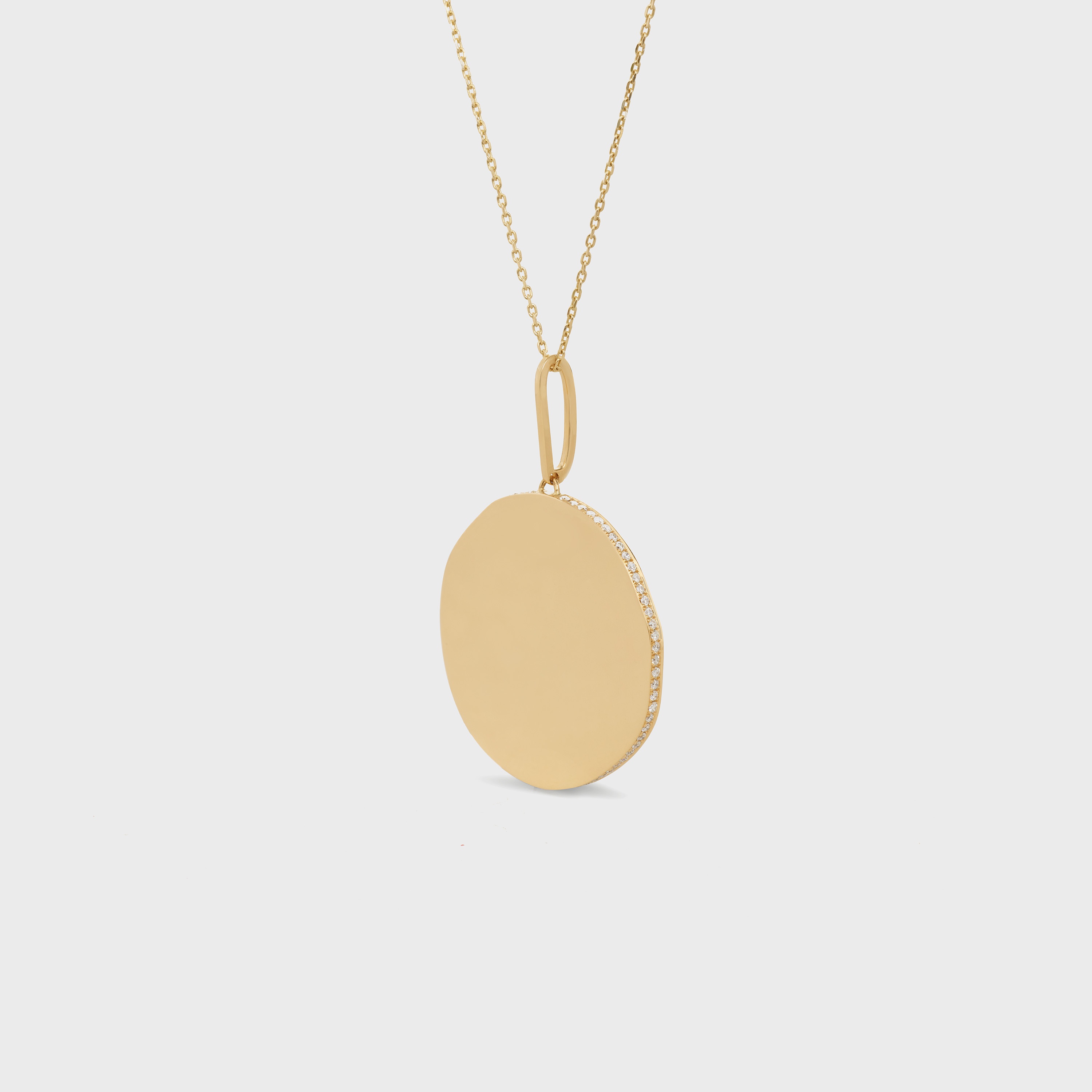 Medaille Celine Large Necklace in Yellow Gold and Diamonds - 2