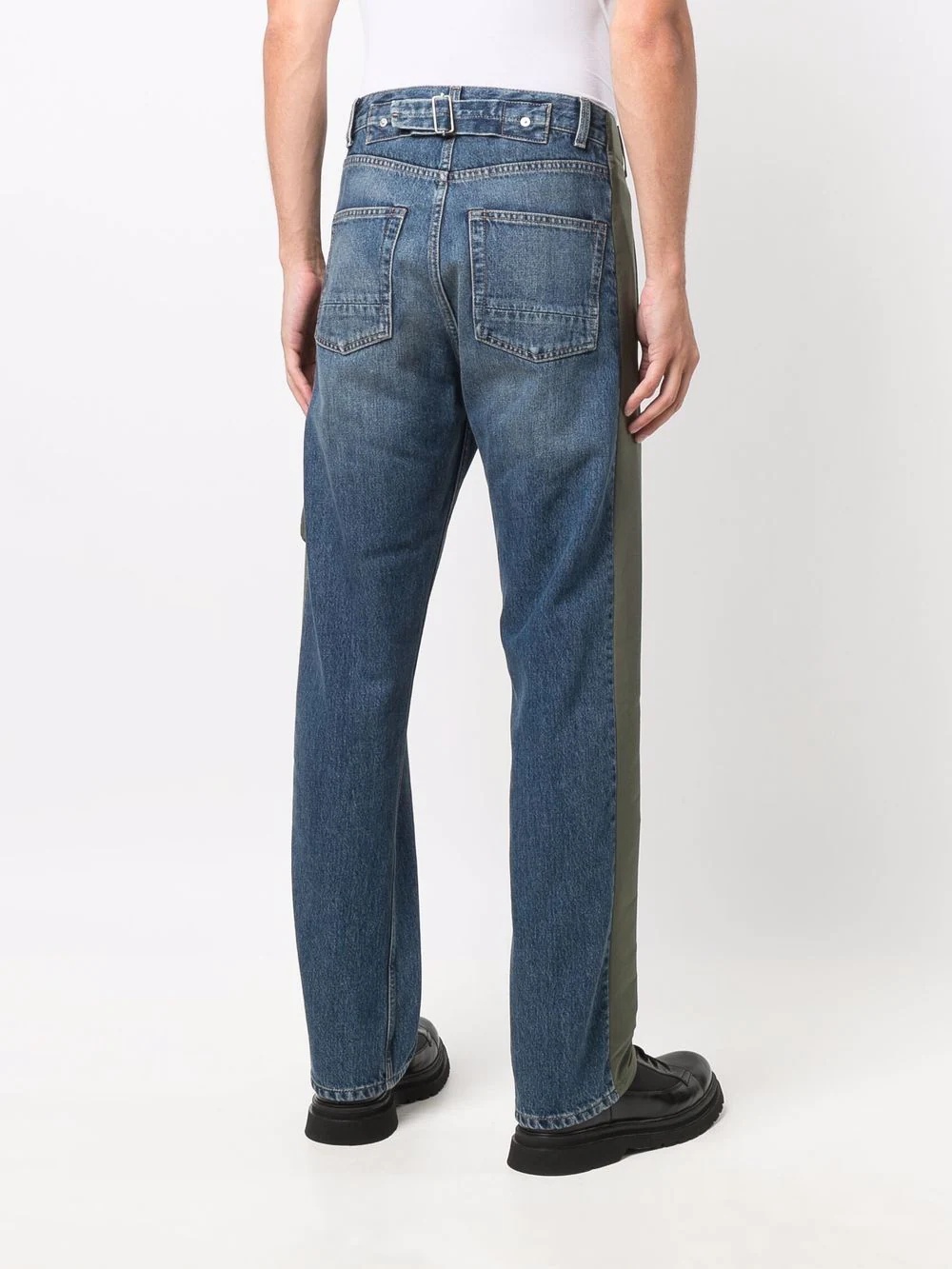 panelled straight-leg jeans - 4