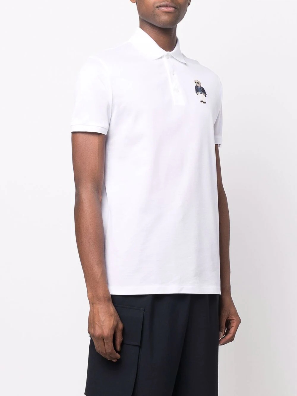 logo-embroidered cotton polo shirt - 3