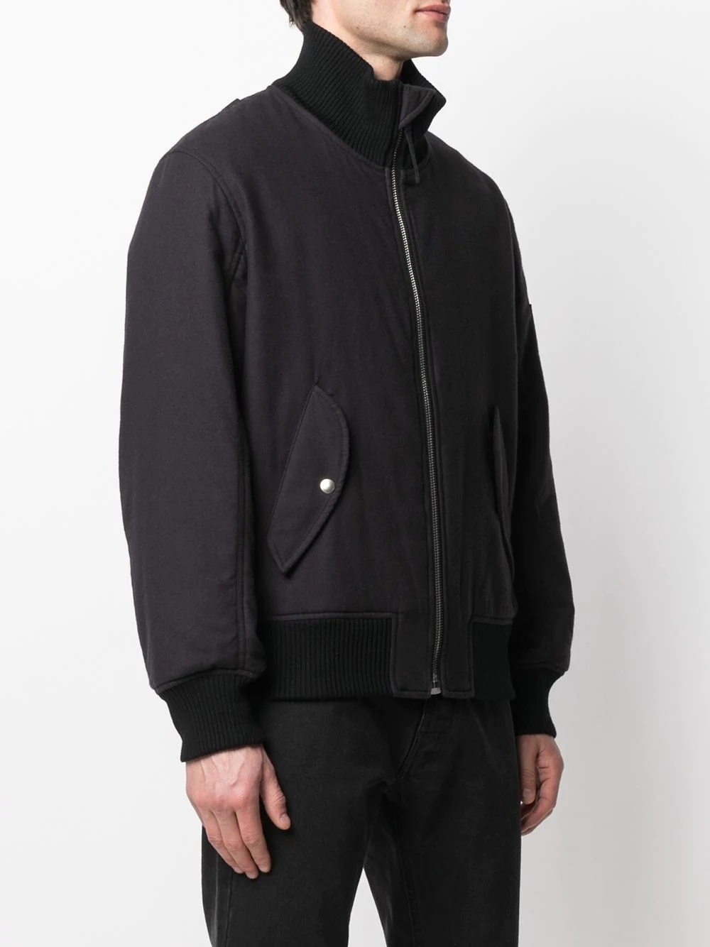 strapped high-neck bomber jacket - 4